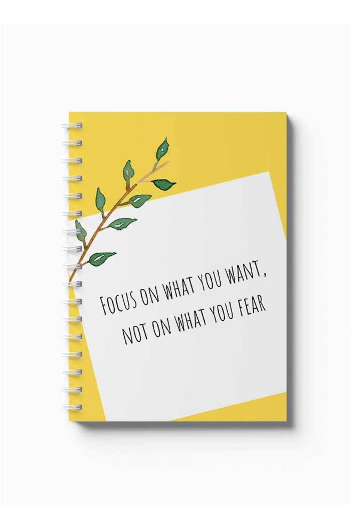 LOWHA-Spiral Notebook with Front and Back Hard Covers Featuring Focus on What You Want Design 5