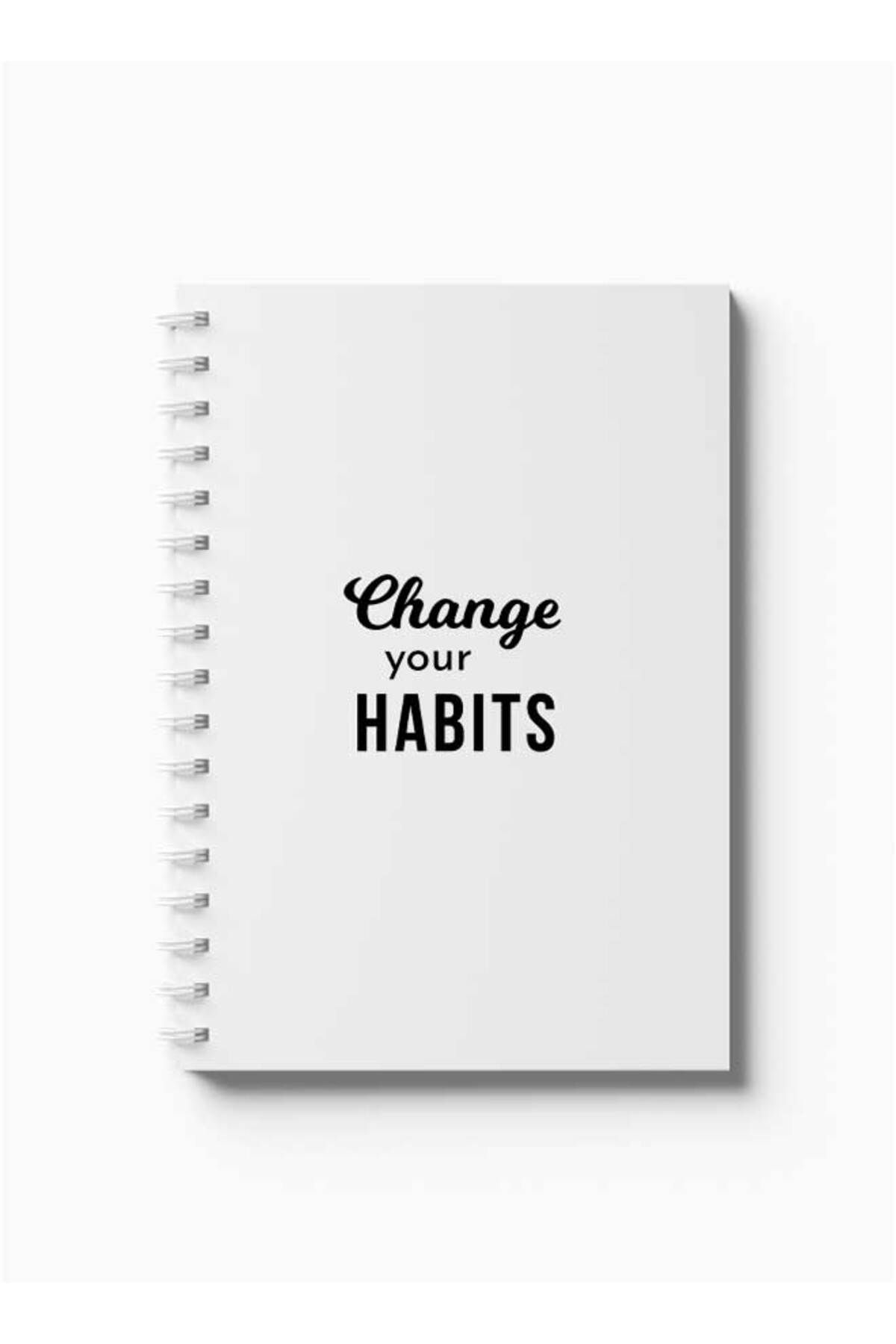LOWHA-Spiral Notebook with Front and Back Hard Covers Featuring Change Your Habits Design 5