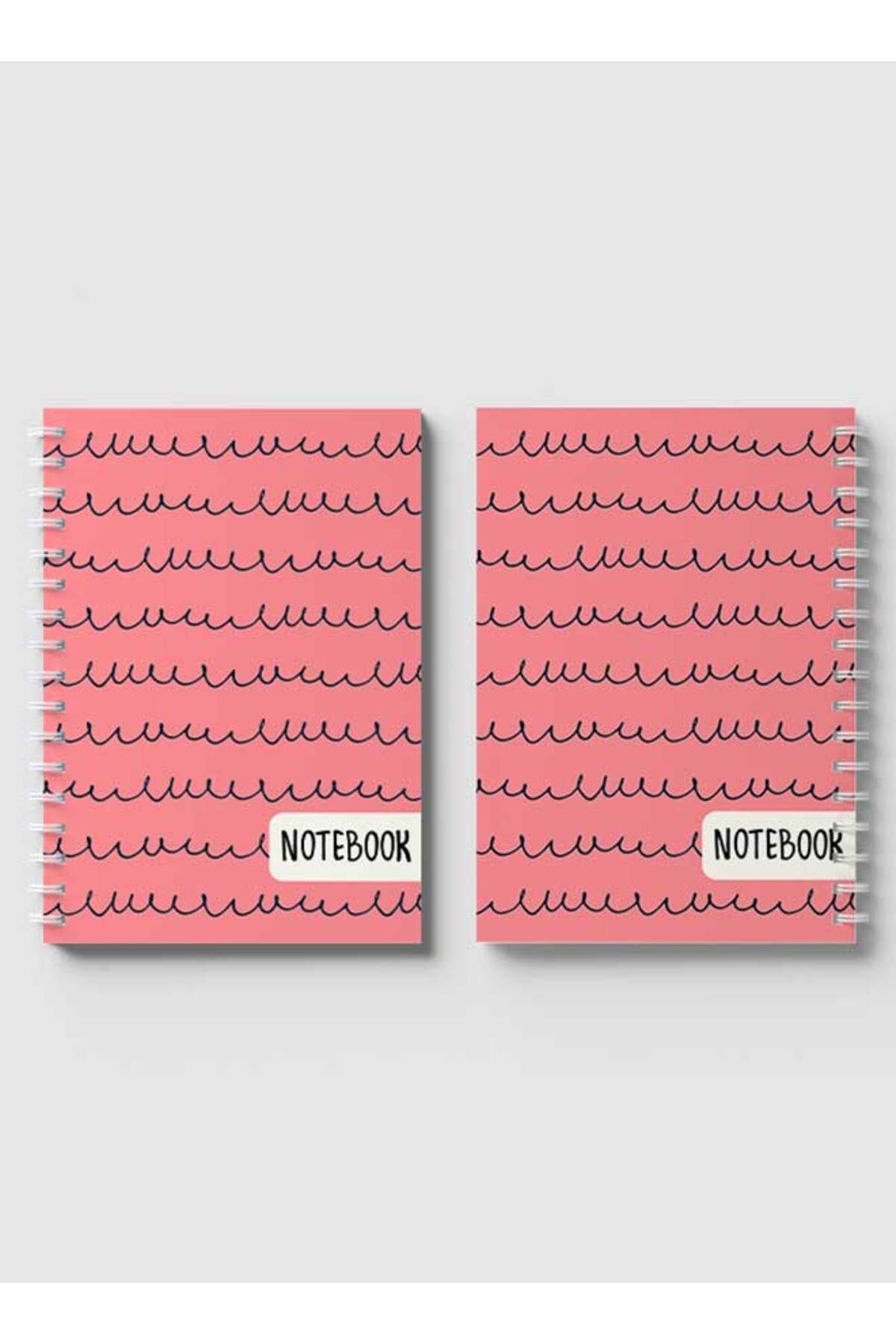 LOWHA-Spiral Notebook with Front and Back Hard Covers Featuring Cursive Imitation Design 4