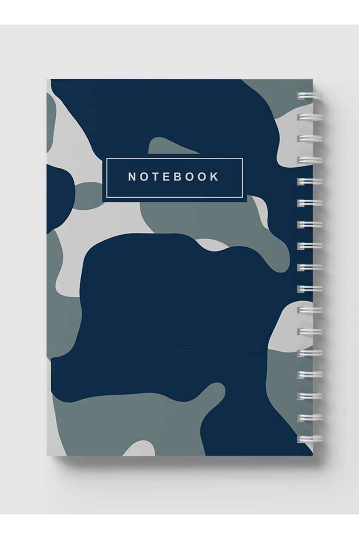 LOWHA-Spiral Notebook with Front and Back Hard Covers Featuring Army Camouflage Abstract Design 5
