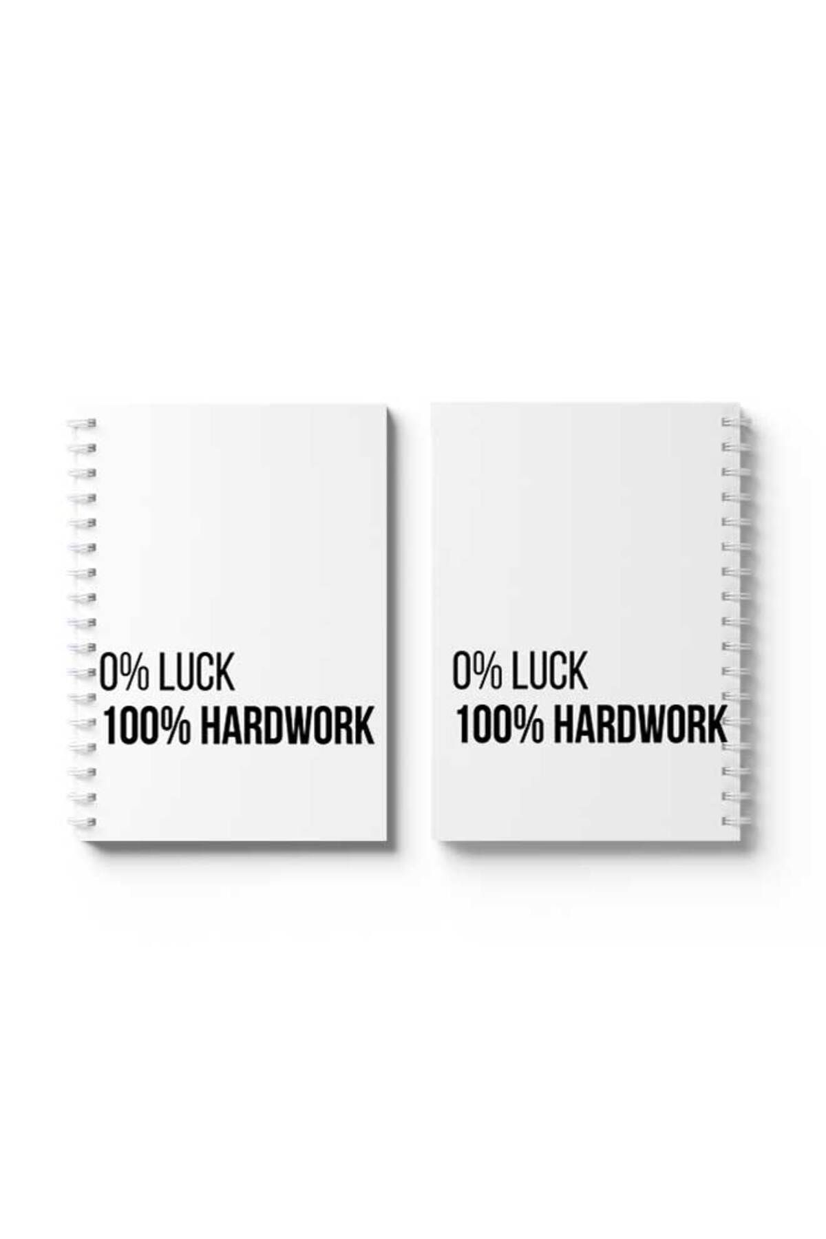 LOWHA-Spiral Notebook with Front and Back Hard Covers Featuring 0% Luck 100% Hardwork Design 4