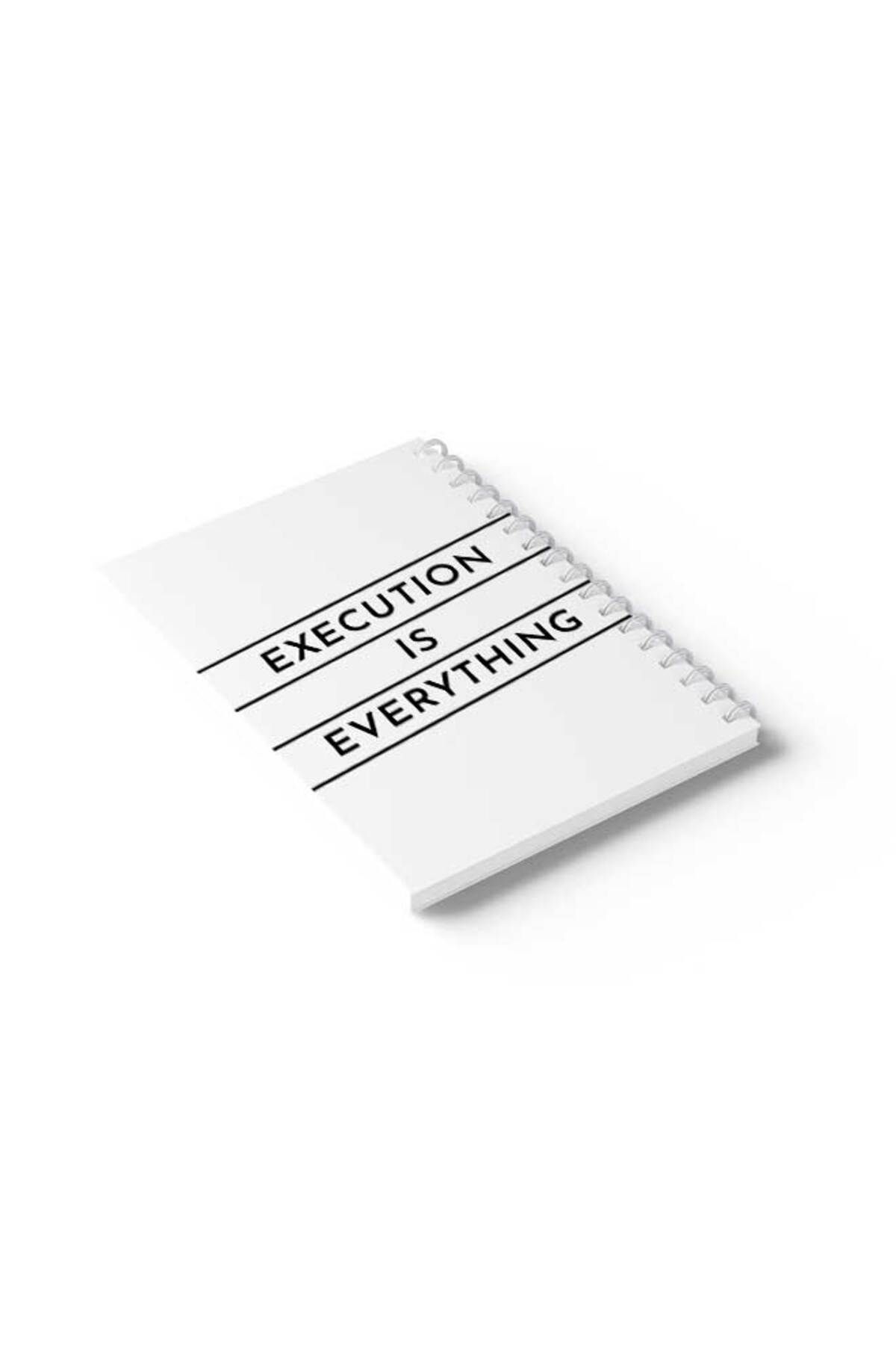LOWHA-Spiral Notebook with Front and Back Hard Covers Featuring Execution Is Everything Design 6