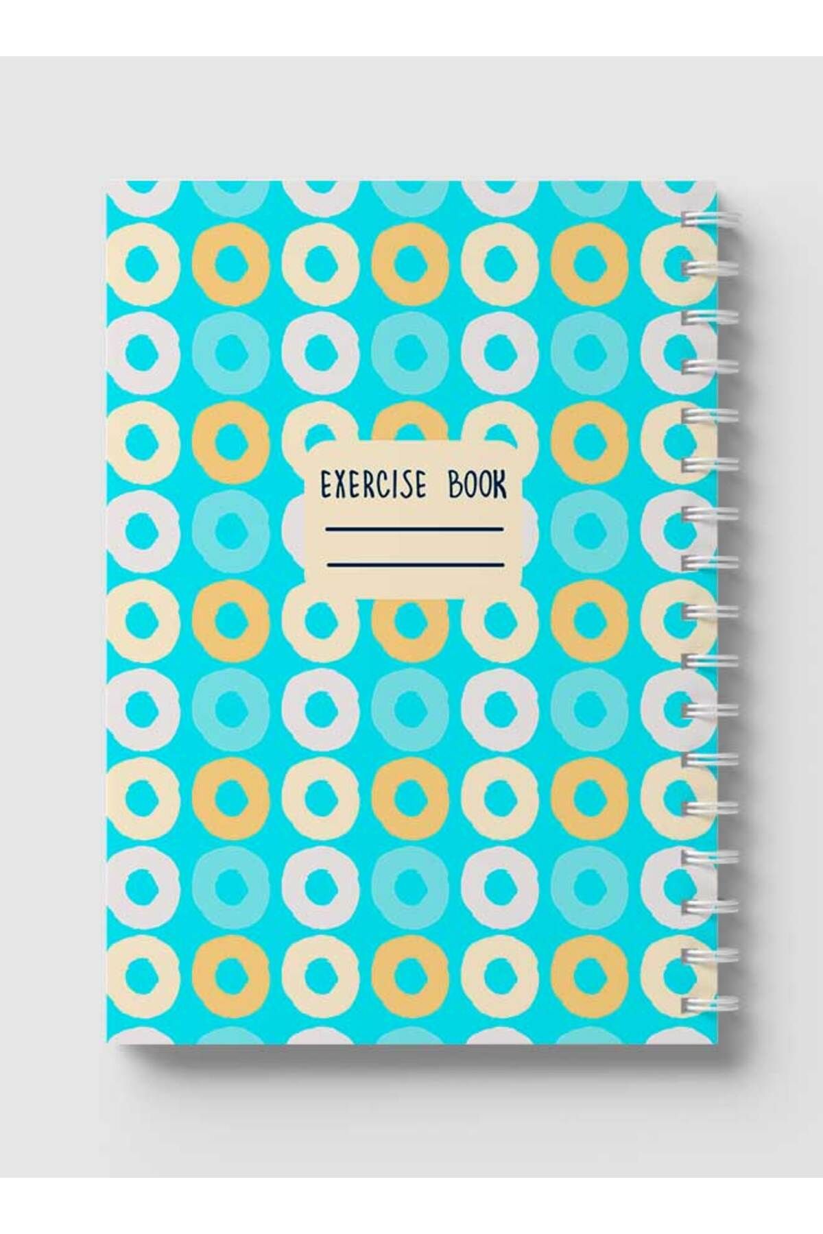 LOWHA-Spiral Notebook with Front and Back Hard Covers Featuring Seamlesss Circles Design 5