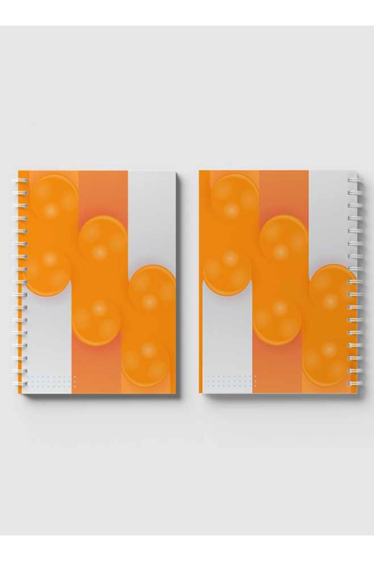 LOWHA-Spiral Notebook with Front and Back Hard Covers Featuring Circular Shapes & Gradient Design 4