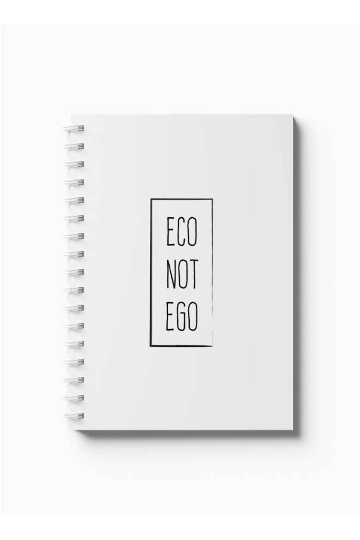 LOWHA-Spiral Notebook with Front and Back Hard Covers Featuring Eco Not Ego Design 5