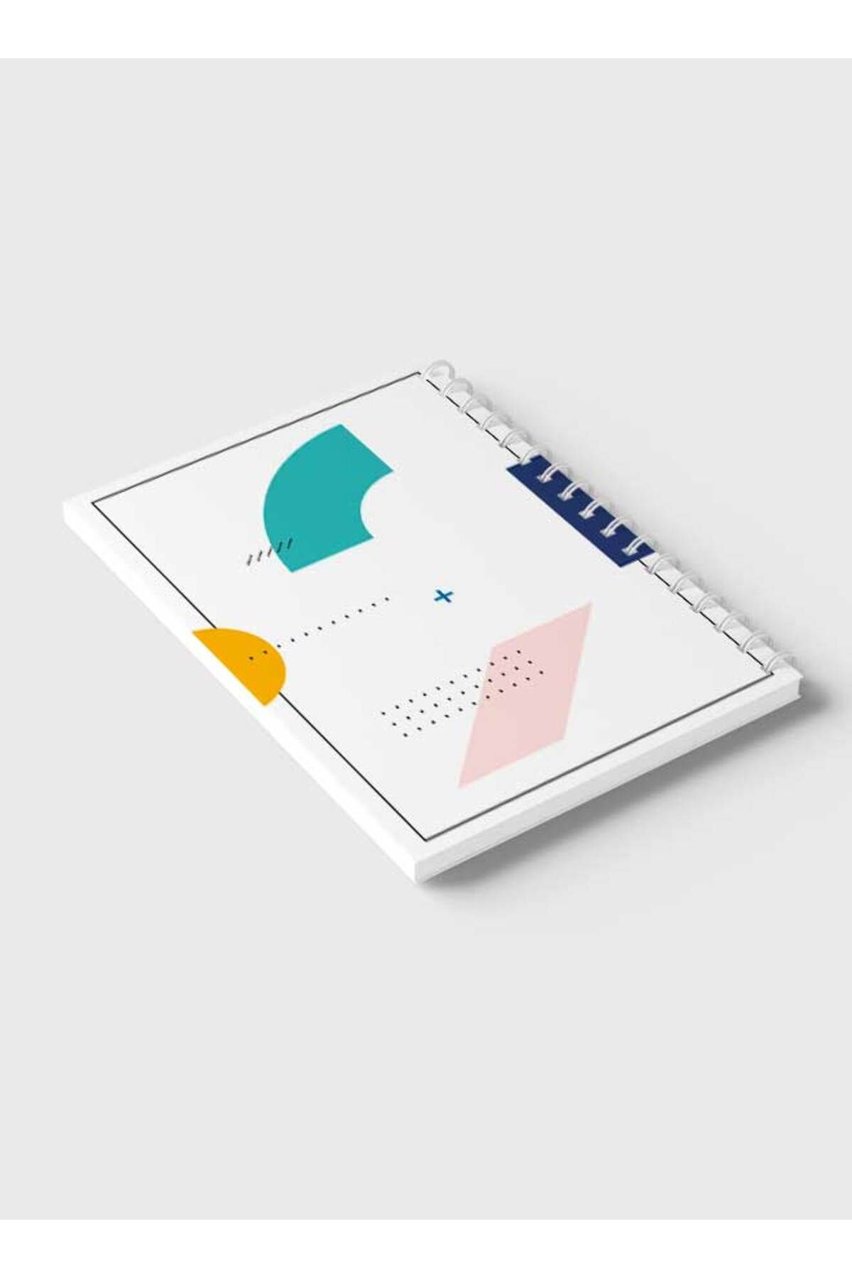 LOWHA-Spiral Notebook with Front and Back Hard Covers Featuring Geometric Design 6
