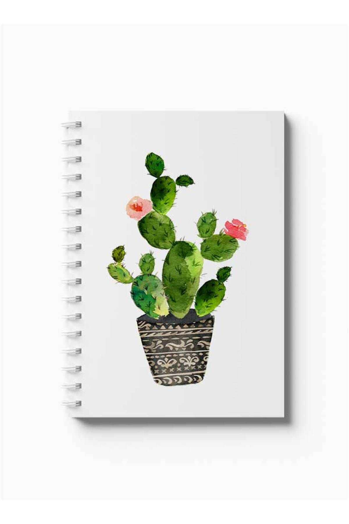 LOWHA-Spiral Notebook with Front and Back Hard Covers Featuring Cactus Design 5