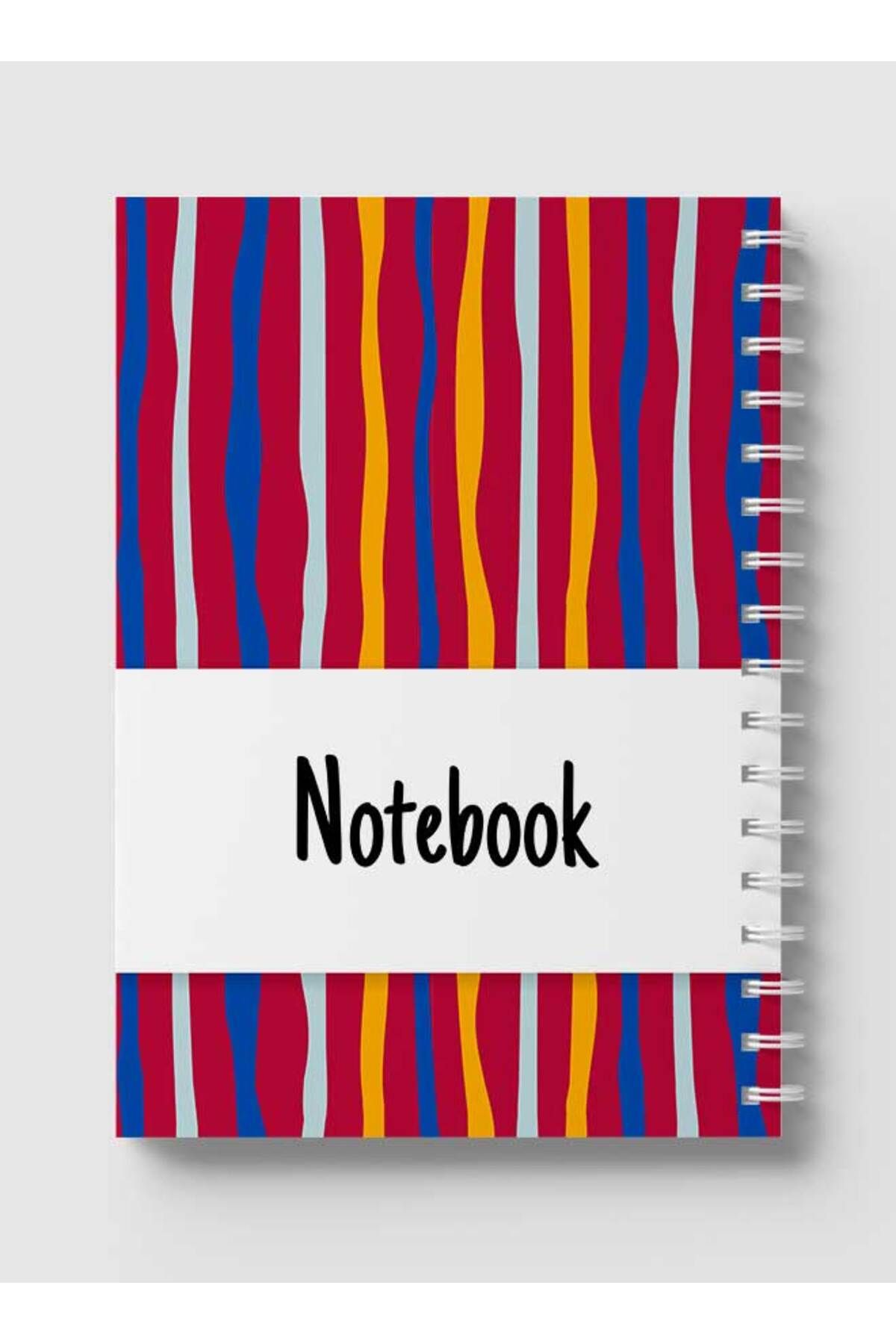 LOWHA-Spiral Notebook with Front and Back Hard Covers Featuring Colorful Striped Design 5