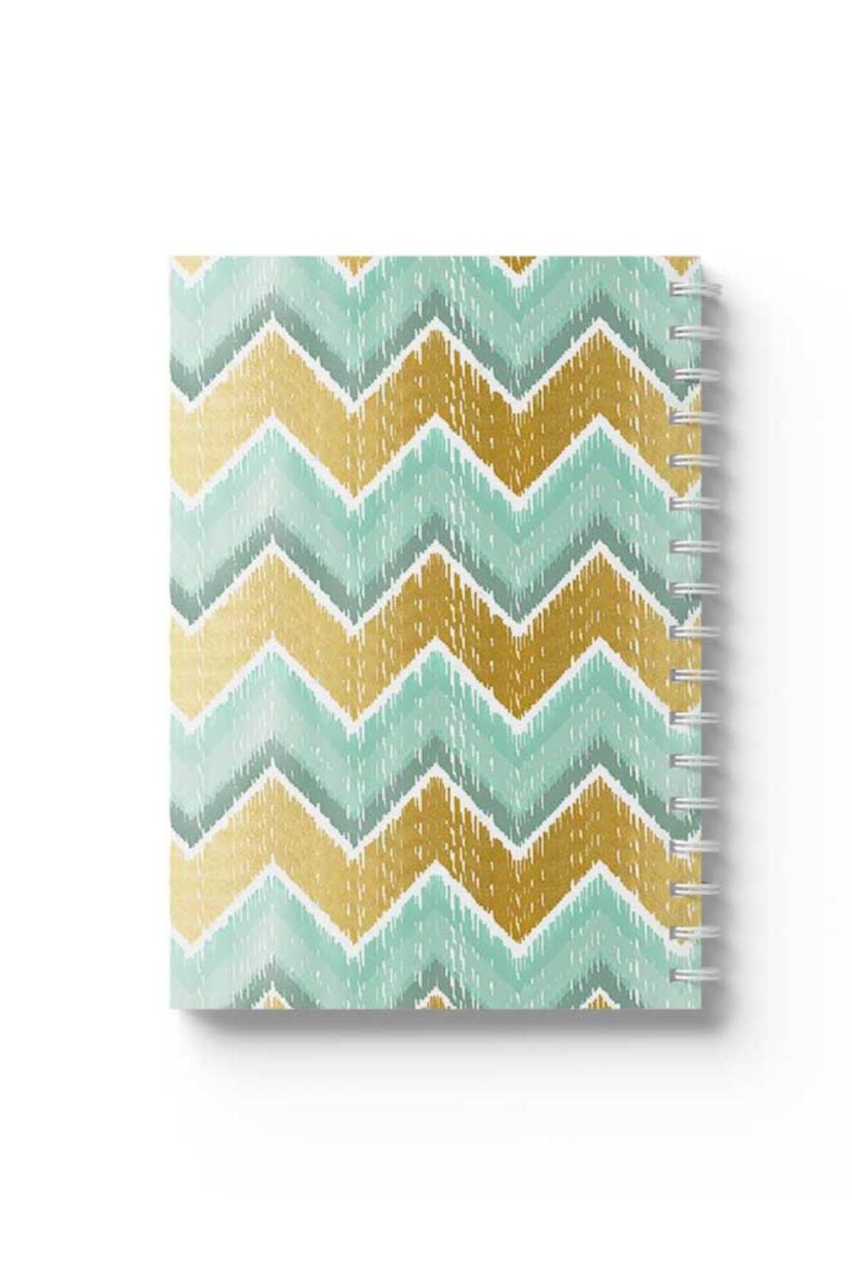 LOWHA-Spiral Notebook with Front and Back Hard Covers Featuring Zig Zag Design 1