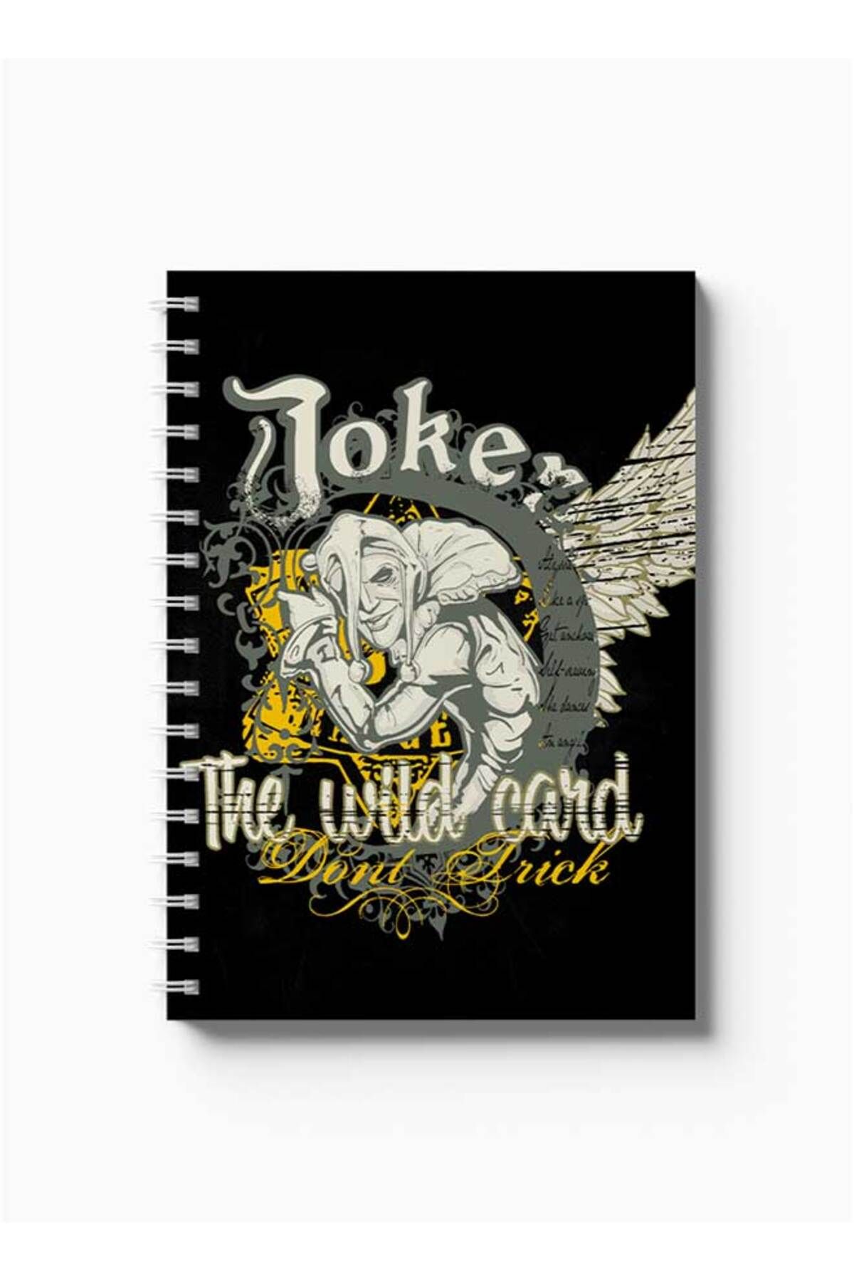 LOWHA-Spiral Notebook with Front and Back Hard Covers Featuring Joker the Wild Card Design 5
