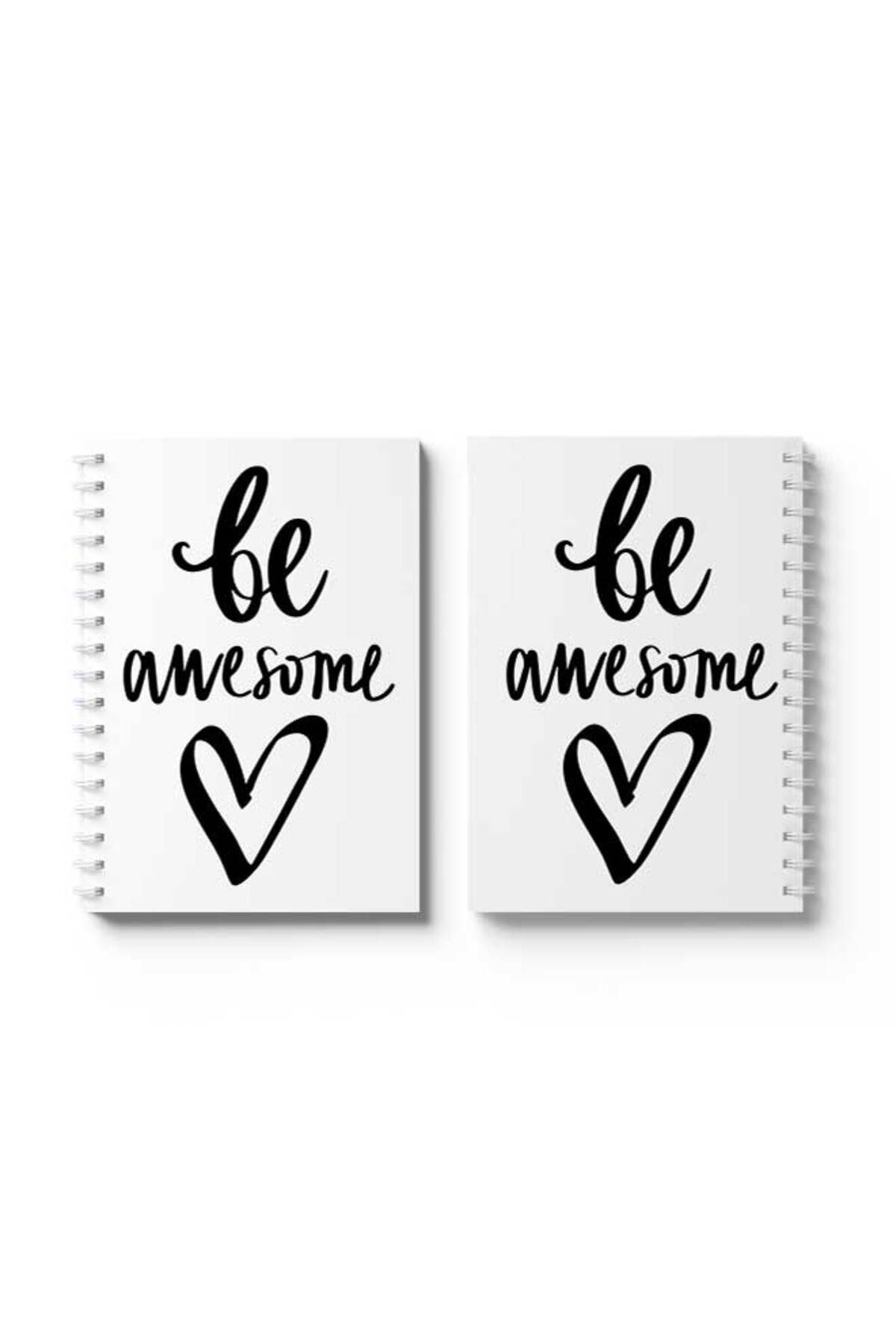 LOWHA-Spiral Notebook with Front and Back Hard Covers Featuring Be Awesome Design 4