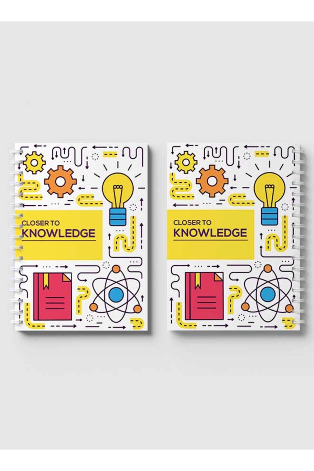 LOWHA-Spiral Notebook with Front and Back Hard Covers Featuring Closer to Knowledge Design 4