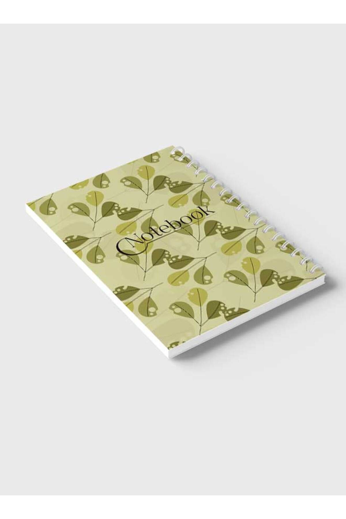LOWHA-Spiral Notebook with Front and Back Hard Covers Featuring Classical Theme Leaf Design 6