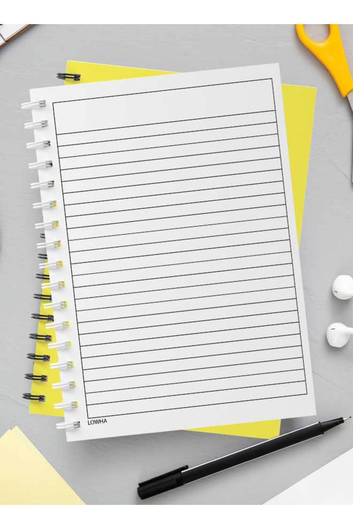 LOWHA-Spiral Notebook with Front and Back Hard Covers Featuring Knowledge Day Apple Design 3
