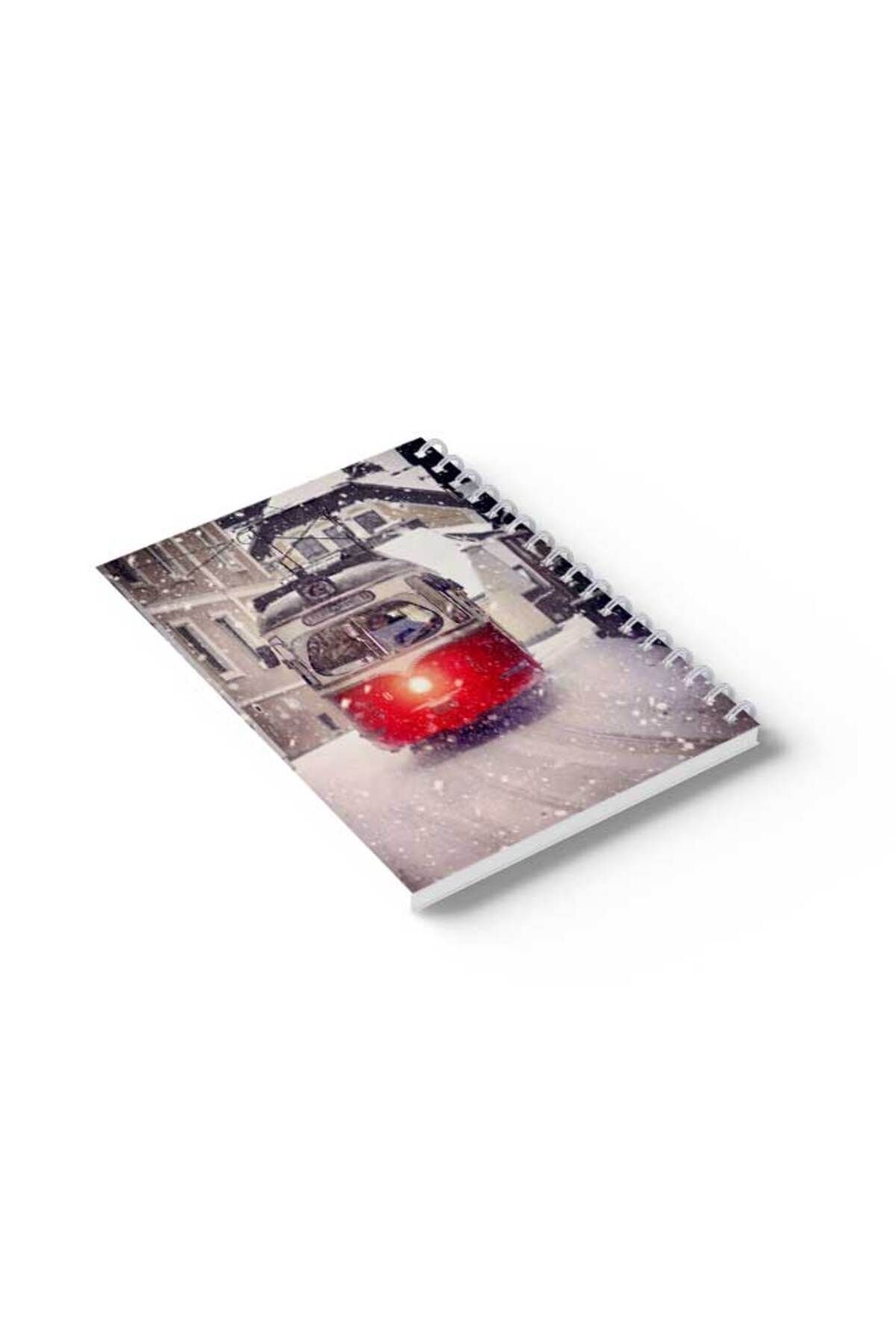 LOWHA-Spiral Notebook with Front and Back Hard Covers Featuring Snowy Day Design 6