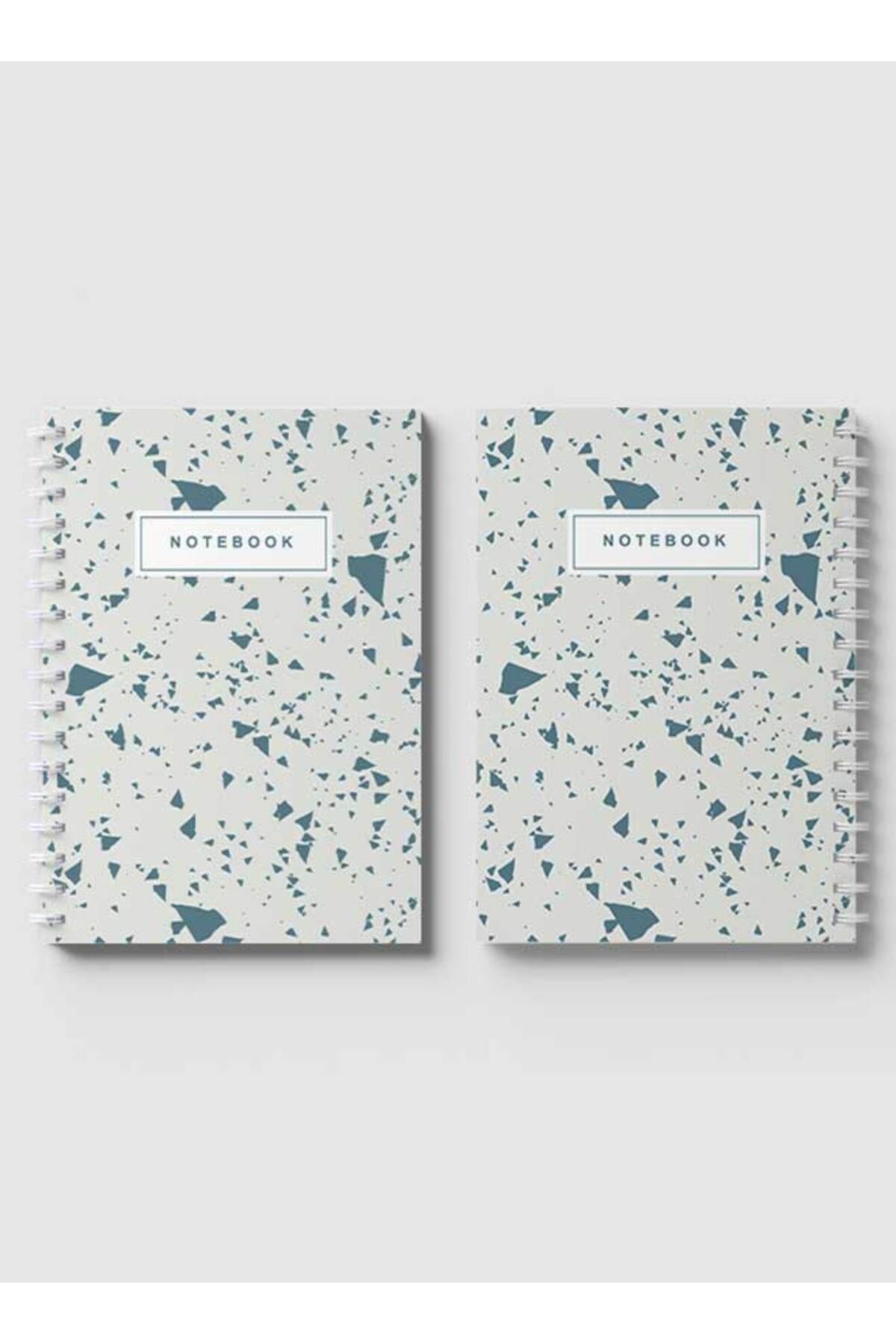 LOWHA-Spiral Notebook with Front and Back Hard Covers Featuring Terrazzo Abstract Design 4