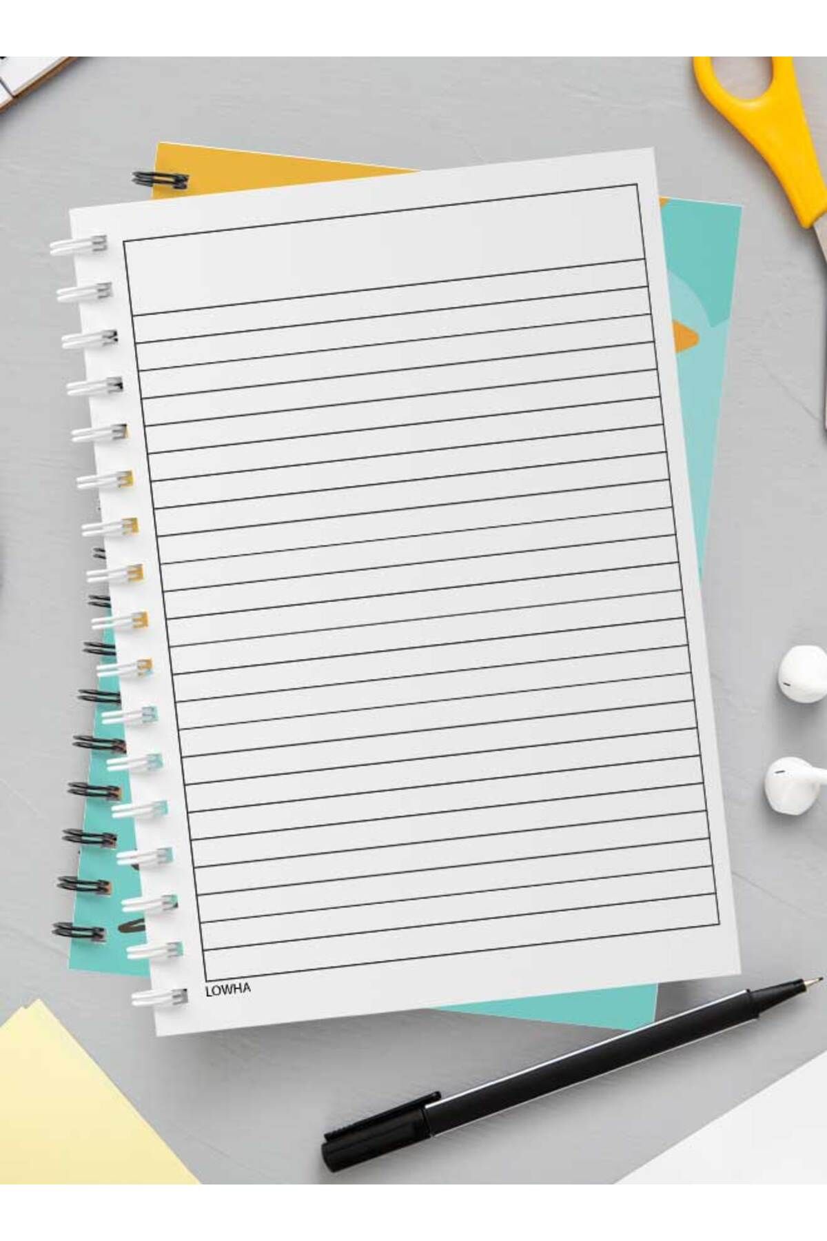 LOWHA-Spiral Notebook with Front and Back Hard Covers Featuring Enjoy Summer Design 3