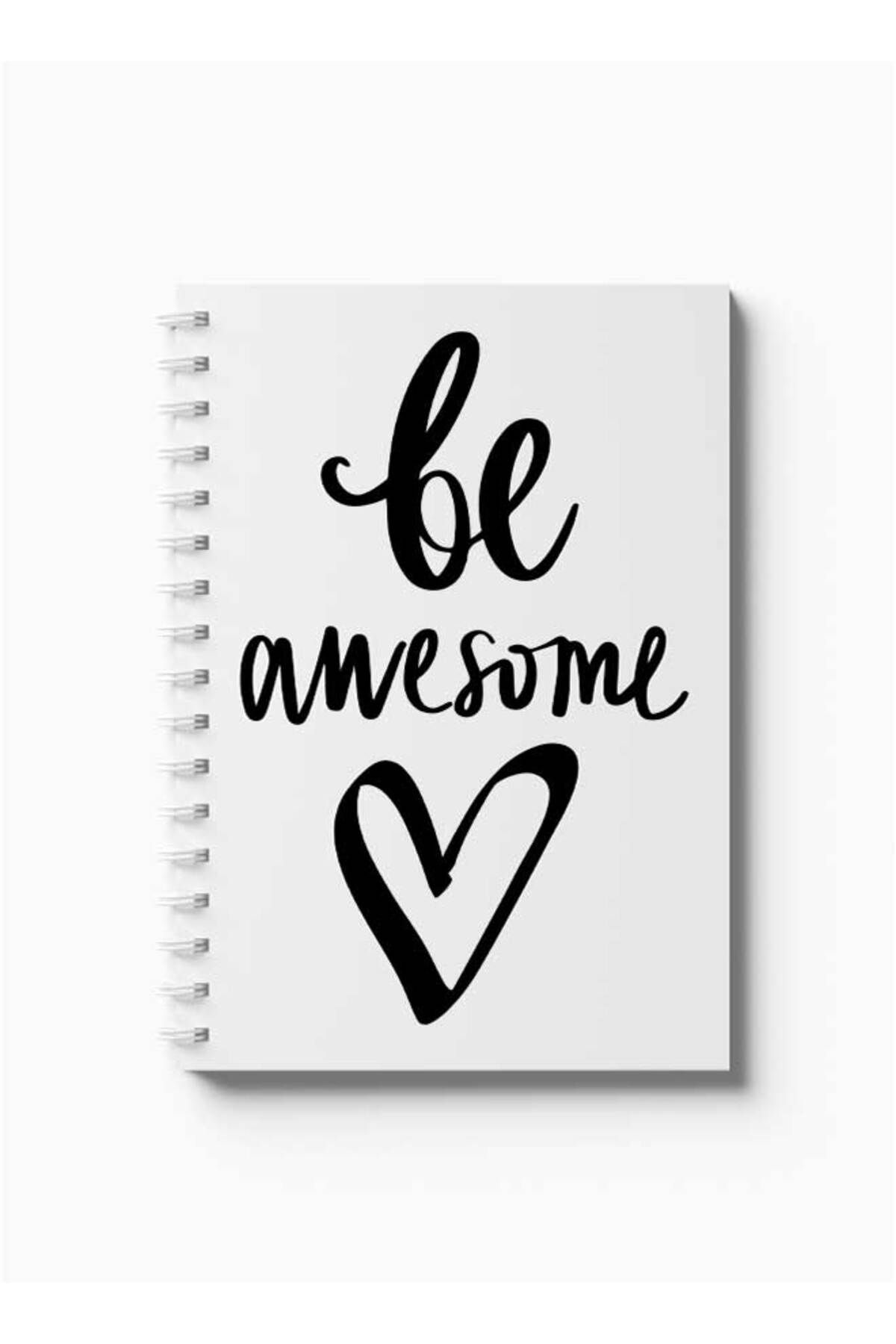 LOWHA-Spiral Notebook with Front and Back Hard Covers Featuring Be Awesome Design 5