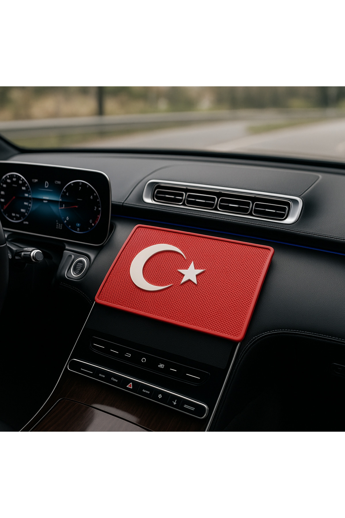 İB GLOBAL-Turkish Flag Non-Slip Torpedo Pad - Flag Non-Slip Pad - Turkish Flag Pad 1