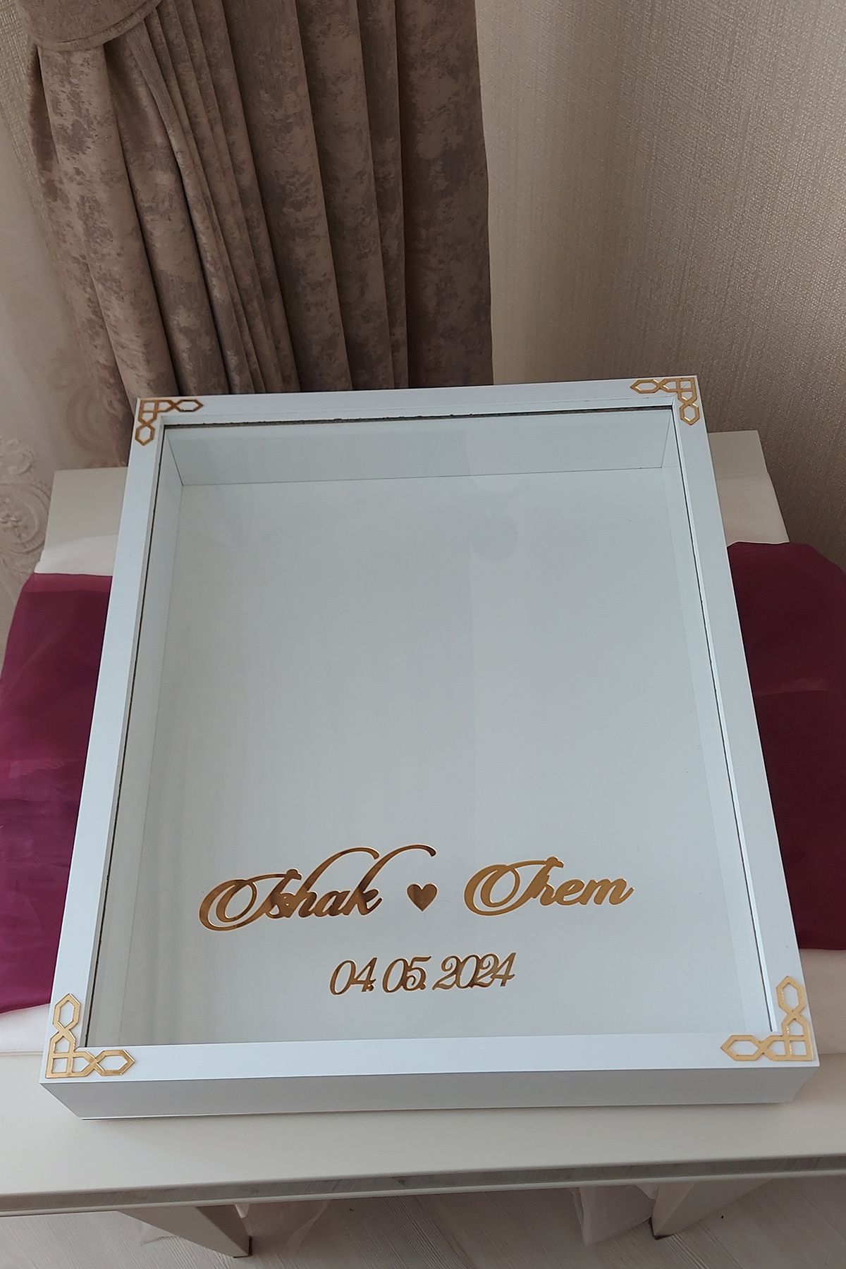 Verda Çerçeve-40X50 cm Rose Memory Frame! Deep Frame Without Leds! Rose Memory Frame - for Bridal Bouquets 2