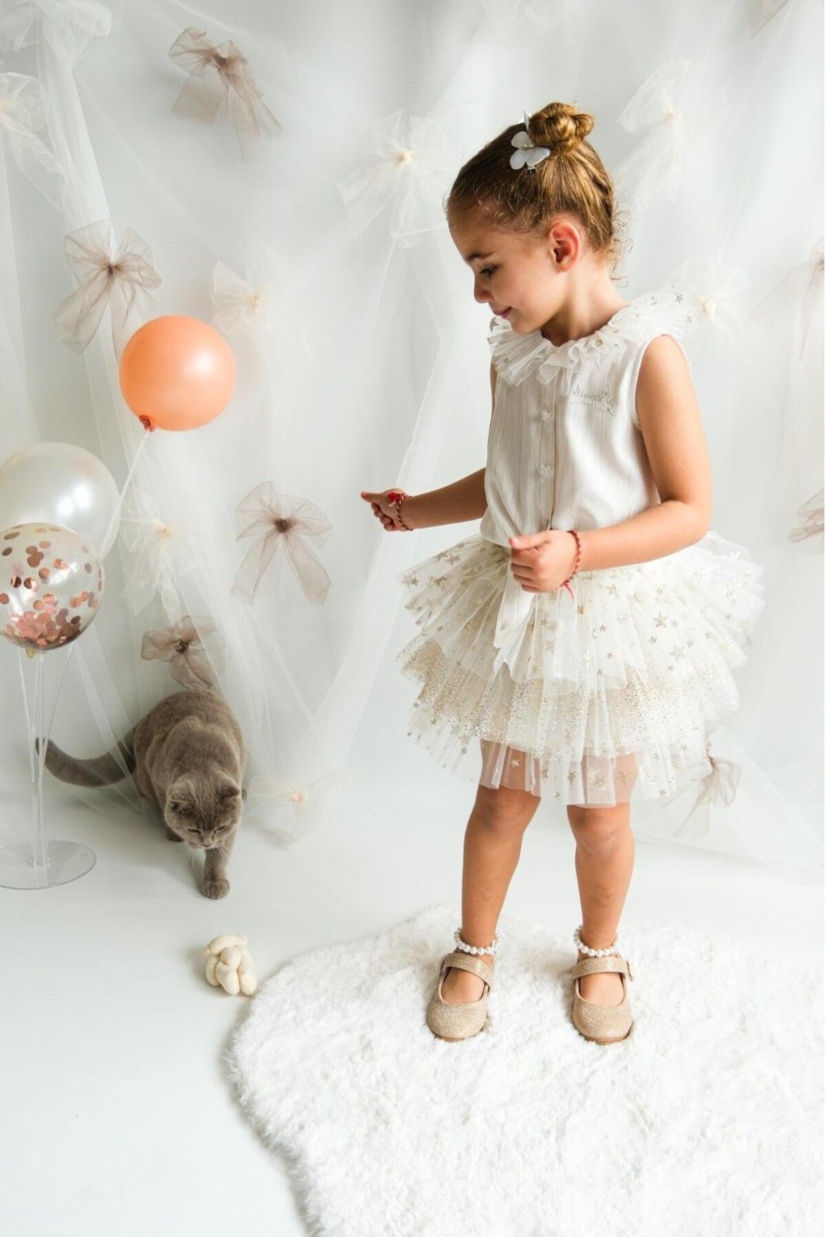 PİTABABY-Bella Glitter Tutu Skirt and Shirt Set 3