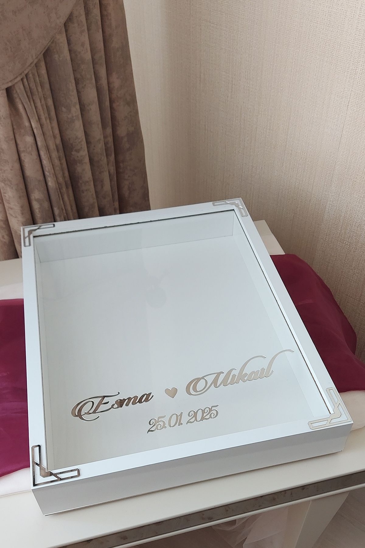 Verda Çerçeve-40X50 cm Rose Memory Frame! Deep Frame Without Leds! Rose Memory Frame - for Bridal Bouquets 2