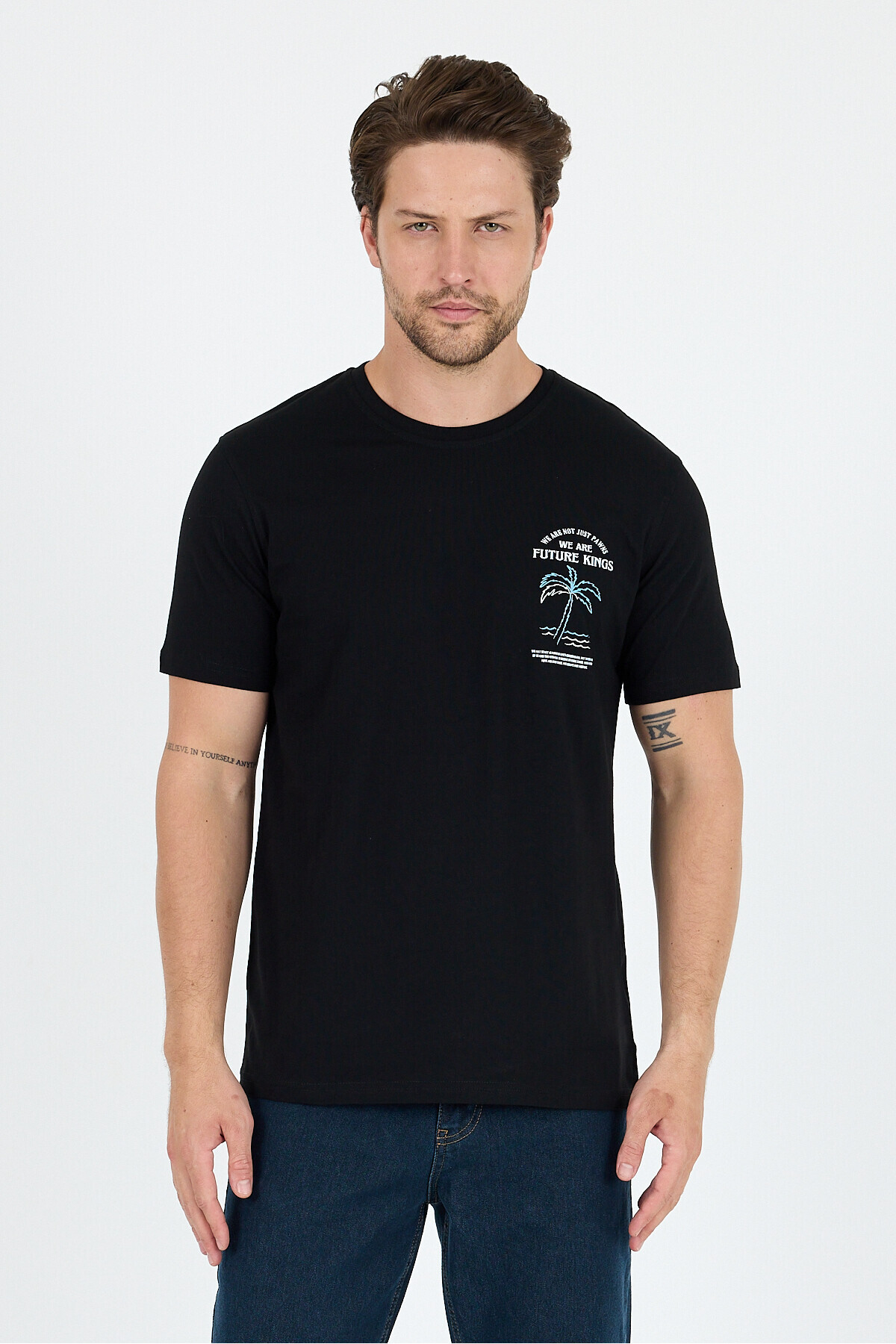 Men's 100% Cotton Crew Neck Short Sleeve Printed T-Shirt Casual and Stylish Casual Men's T-Shirt 0027