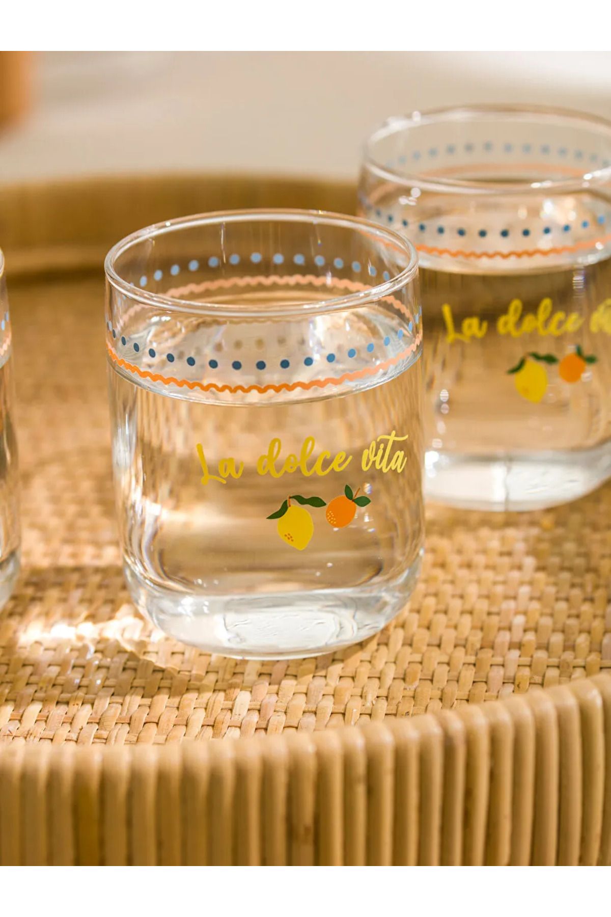 LC Waikiki-Lcw Home Mixed Printed Glass Cup Set of 3 280 ml 3