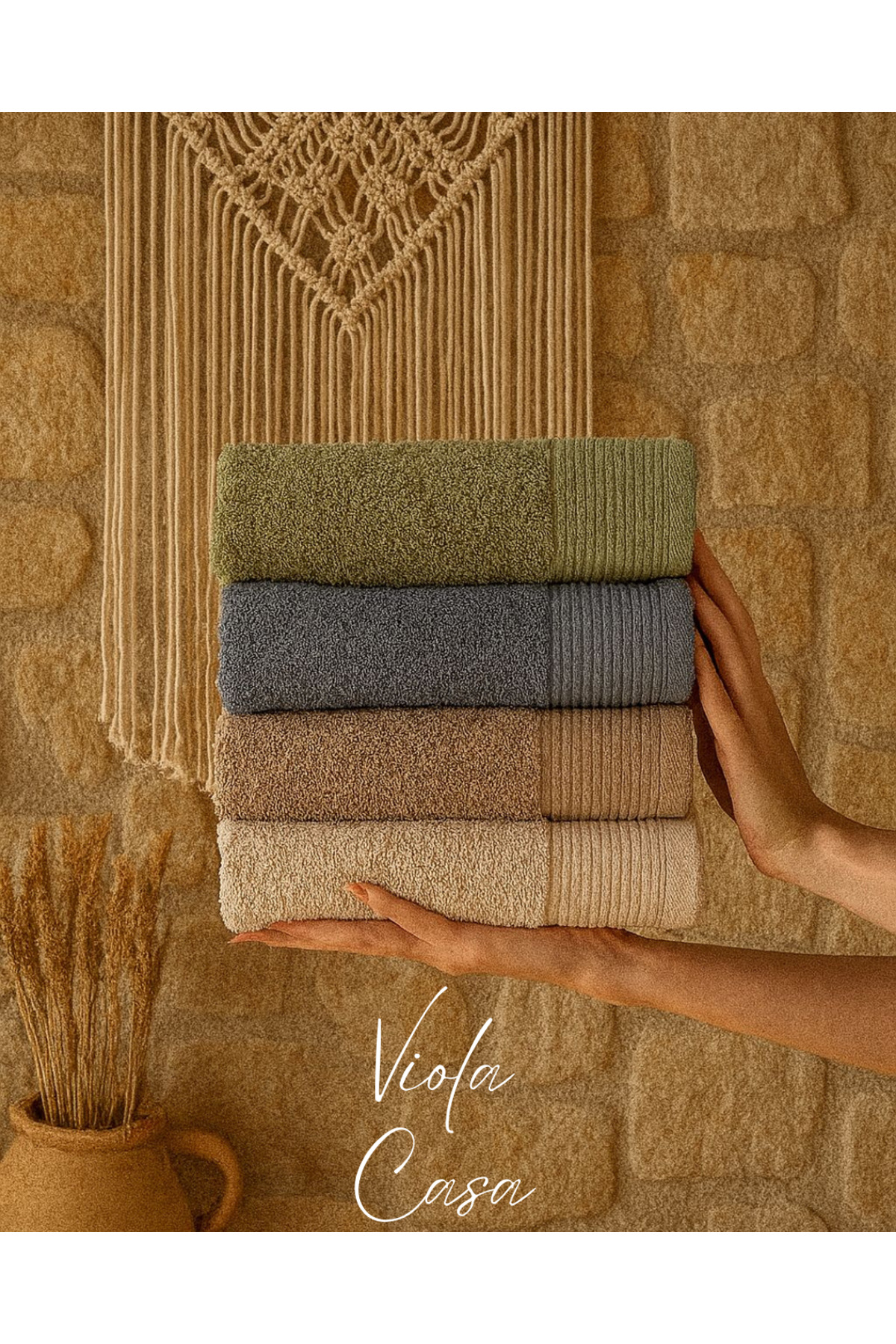 100% Cotton 4 Pieces 50x90 Face and Hair Towels Gift Dowry Casual Slide