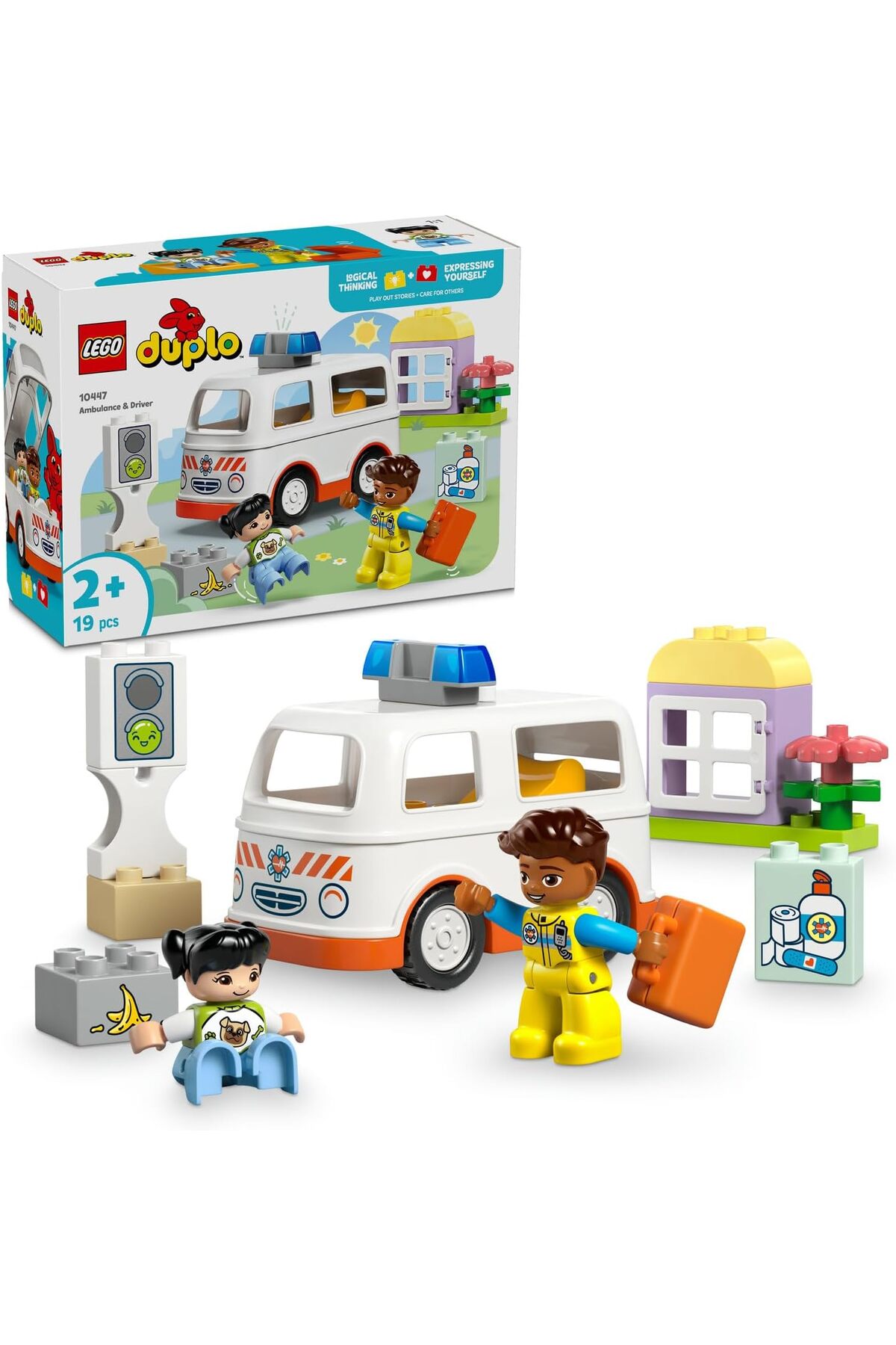 آمبولانس و رانندهٔ شهر Brfshop مدل 10447-2 اسباب‌بازی آموزشی و خلاقانه برای کودکان ۲ سال و بالاتر