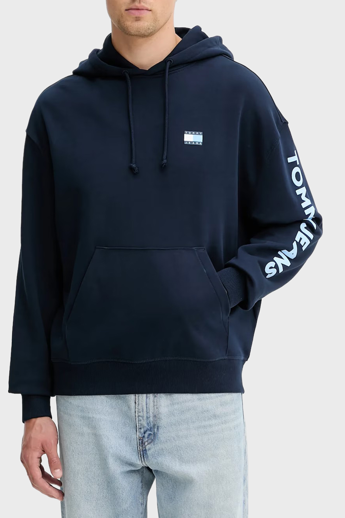 تامی جینز عرق جیبی کانگورویی کلاه دار نخی ریلکس فیت SWEAT DM0DM21834 C1G با لوگو تامی جینز عرق جیبی کانگورویی کلاه دار نخی ریلکس فیت SWEAT DM0DM21834 C1G با لوگو