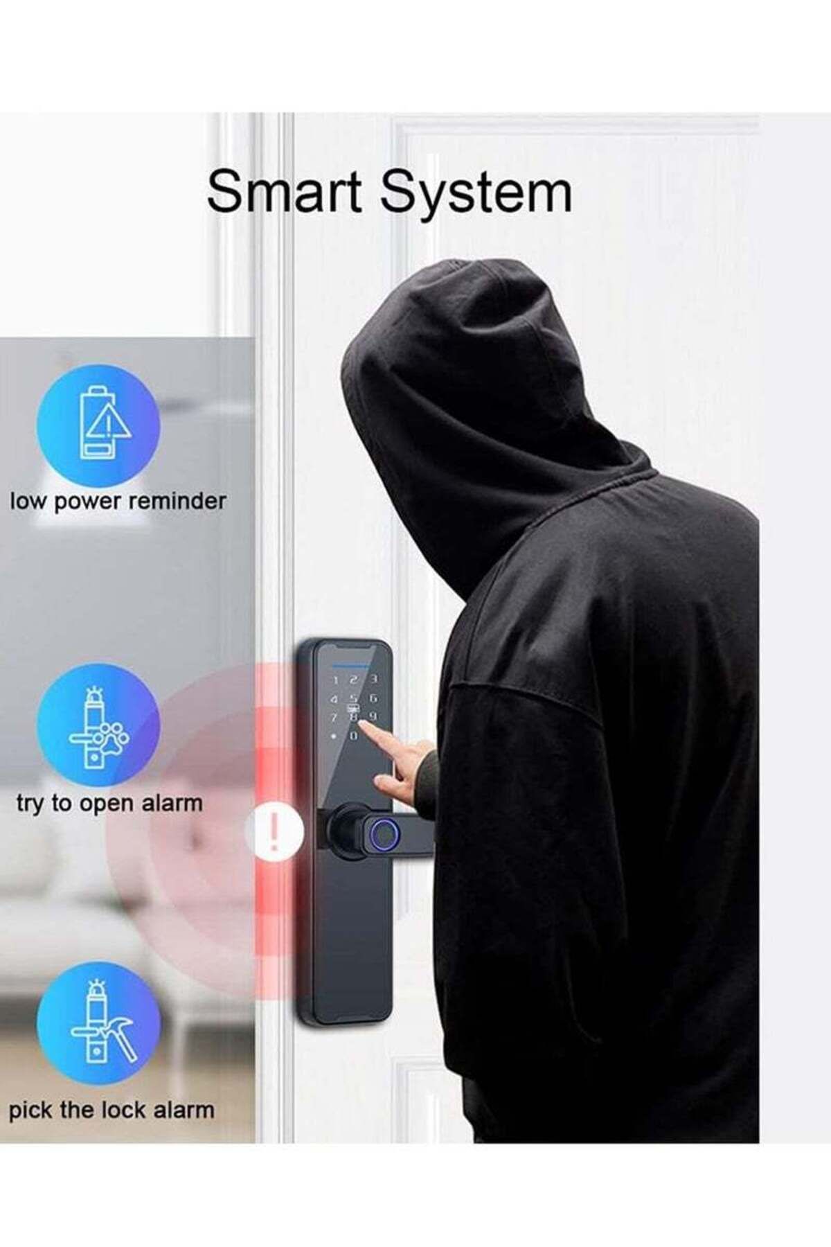 Lumely-5 IN 1 Double Bolt Smart Door Lock, with Fingerprint, Keypad and APP Control, Keep Home Safe 7