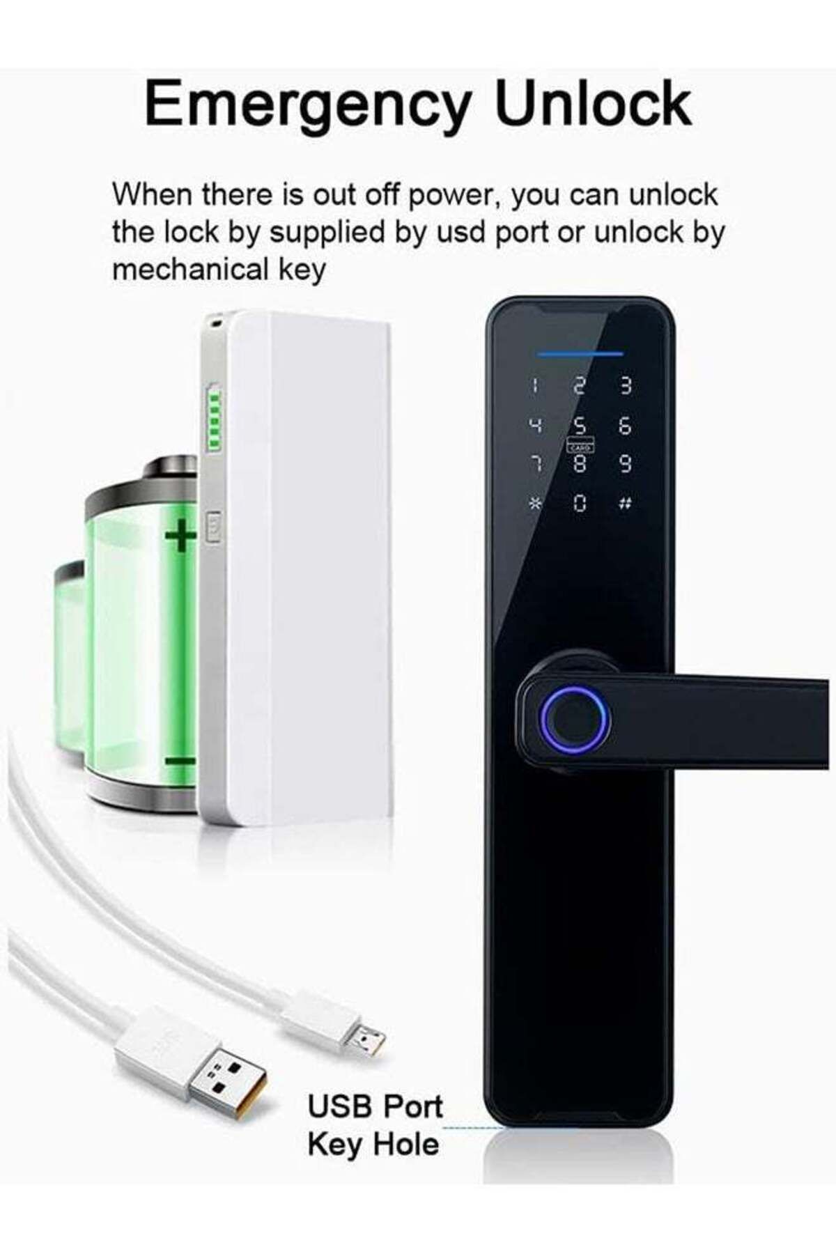 Lumely-5 IN 1 Double Bolt Smart Door Lock, with Fingerprint, Keypad and APP Control, Keep Home Safe 3