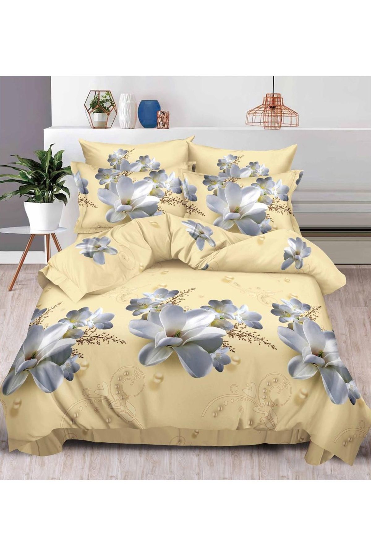 CHIRASO-CHIRASO 3D Bedding Set, 6 pieces, Classic Sheet 240x250cm, Duvet Cover 200x230cm, 4 Pillowcases 1
