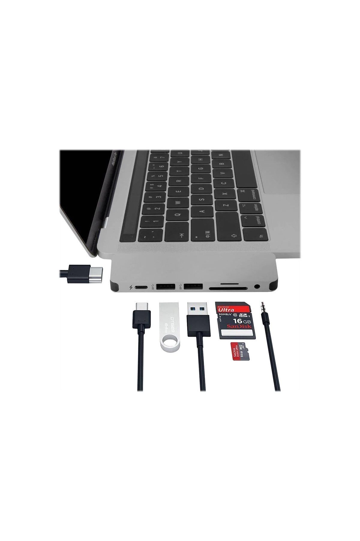 3DHyperStudio-Hyper HyperDrive USB-C 7-in-1 Laptop Form-Fit Hub - Space Grey 4