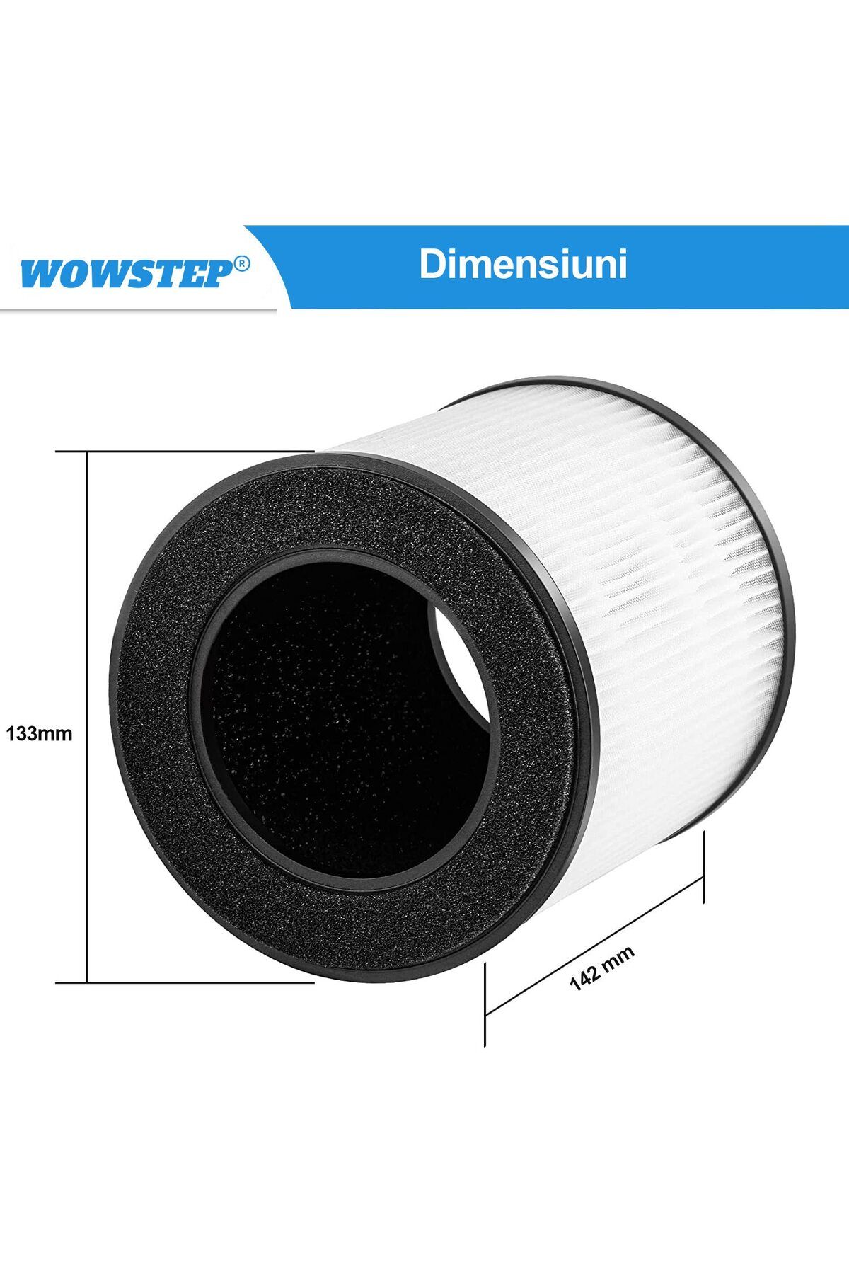WowStep-Filtru HEPA pentru purificator, model B-D0L2, Carbon activ, Filtrare pana la 0.3 Microni 5