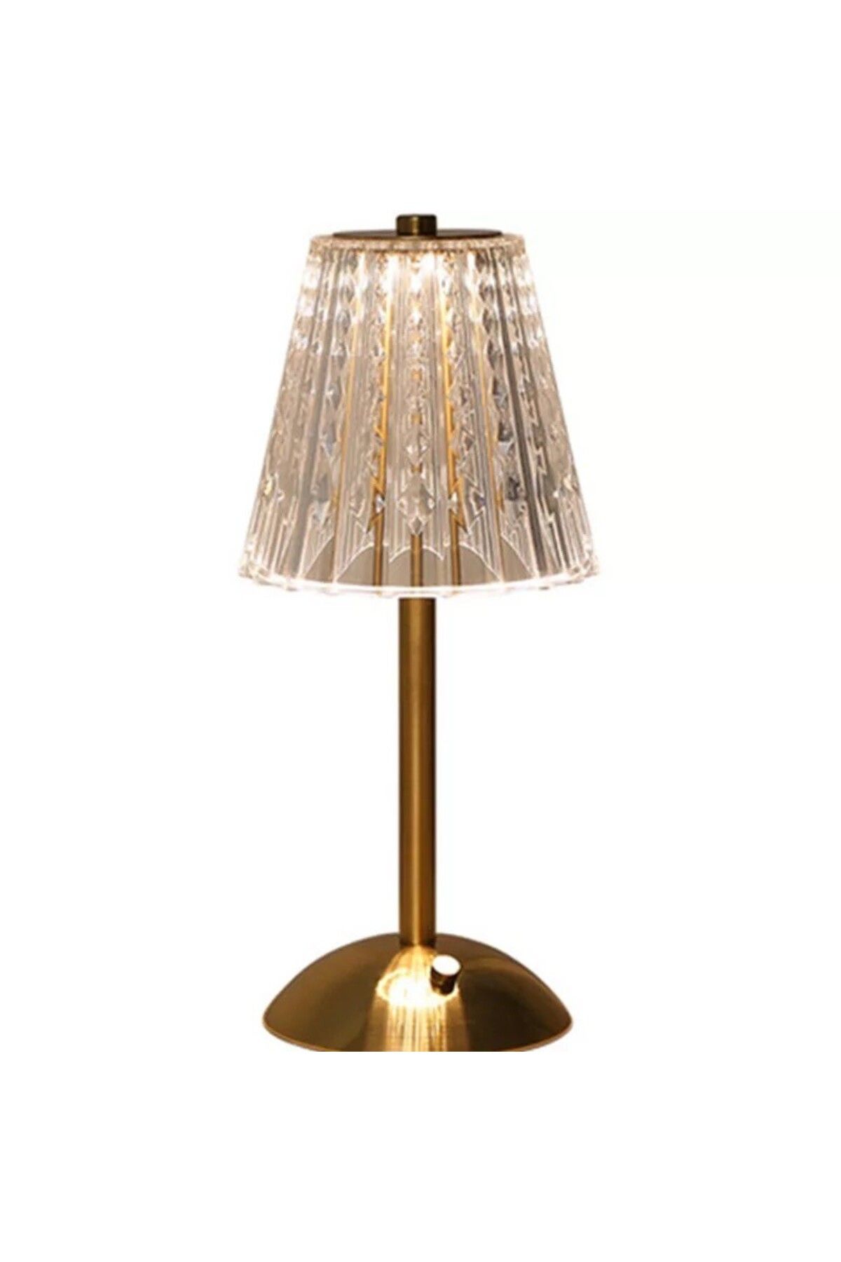 Tescomak Lampa De Masa Din Cristal Acrilic, Tactila, Reincarcabila, Trei Temperaturi De Culoare Auriu - One Size