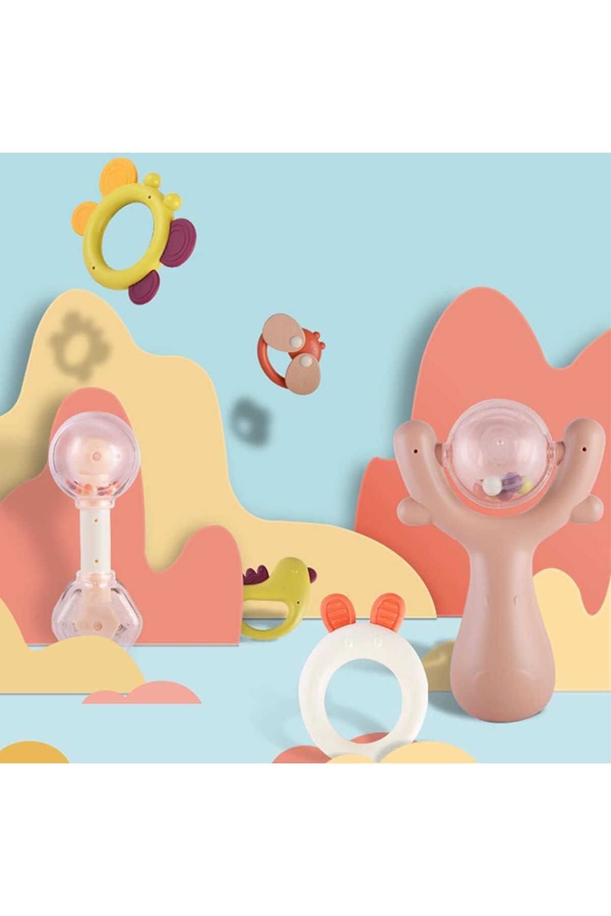 Lumely-10 Pcs Multi Surface Texture Pacifier,with Storage Box,for Improve Baby's Teeth Development 2