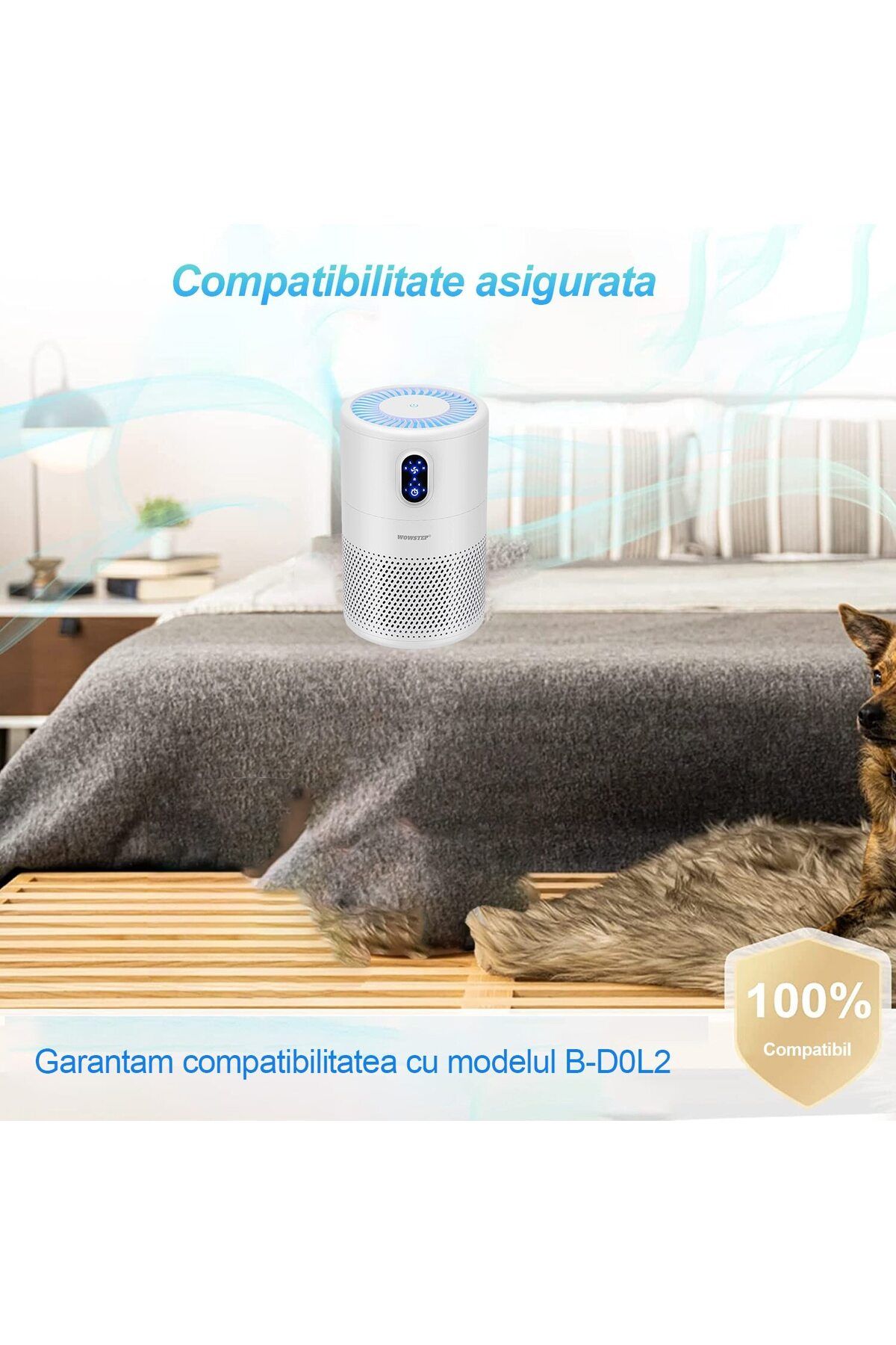 WowStep-Filtru HEPA pentru purificator, model B-D0L2, Carbon activ, Filtrare pana la 0.3 Microni 7