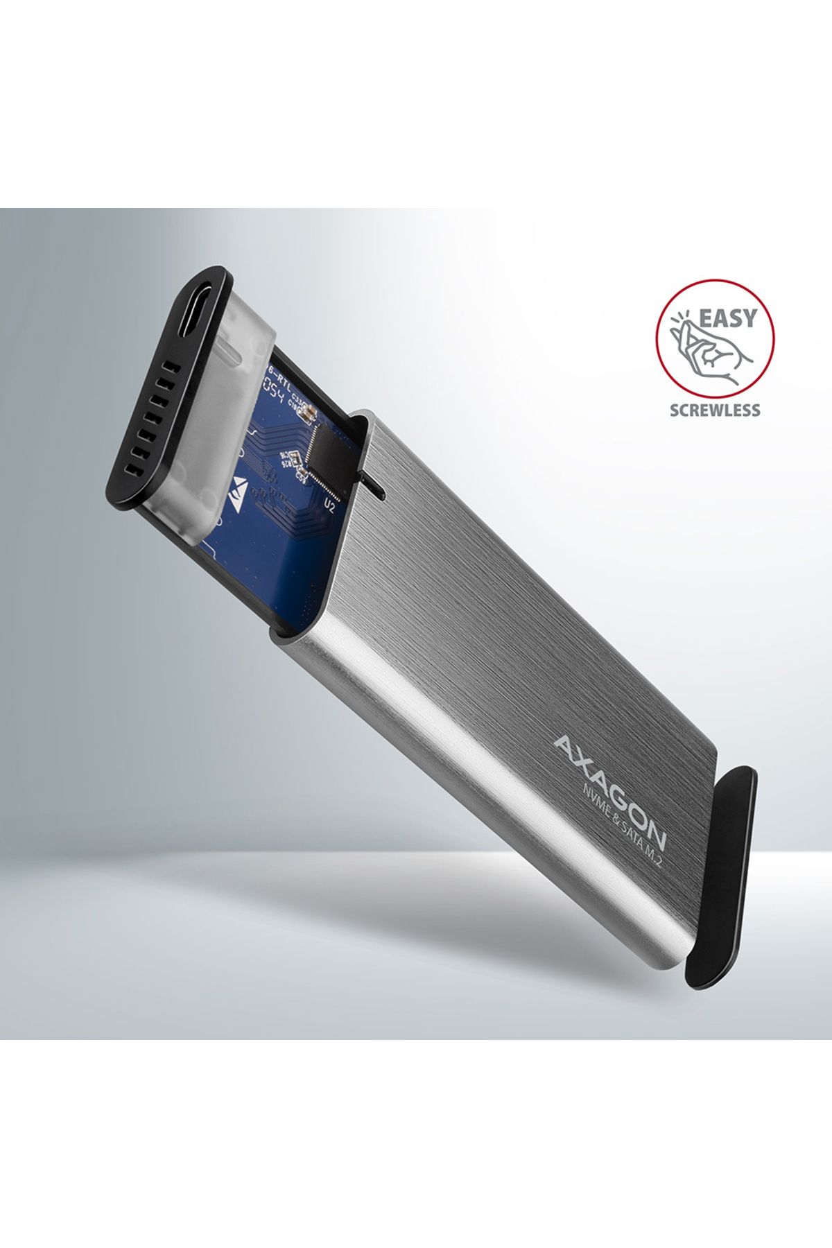 Axagon-External USB-C 3.2 Gen 2 metal box for M.2 NVMe & SATA SSD disks 3