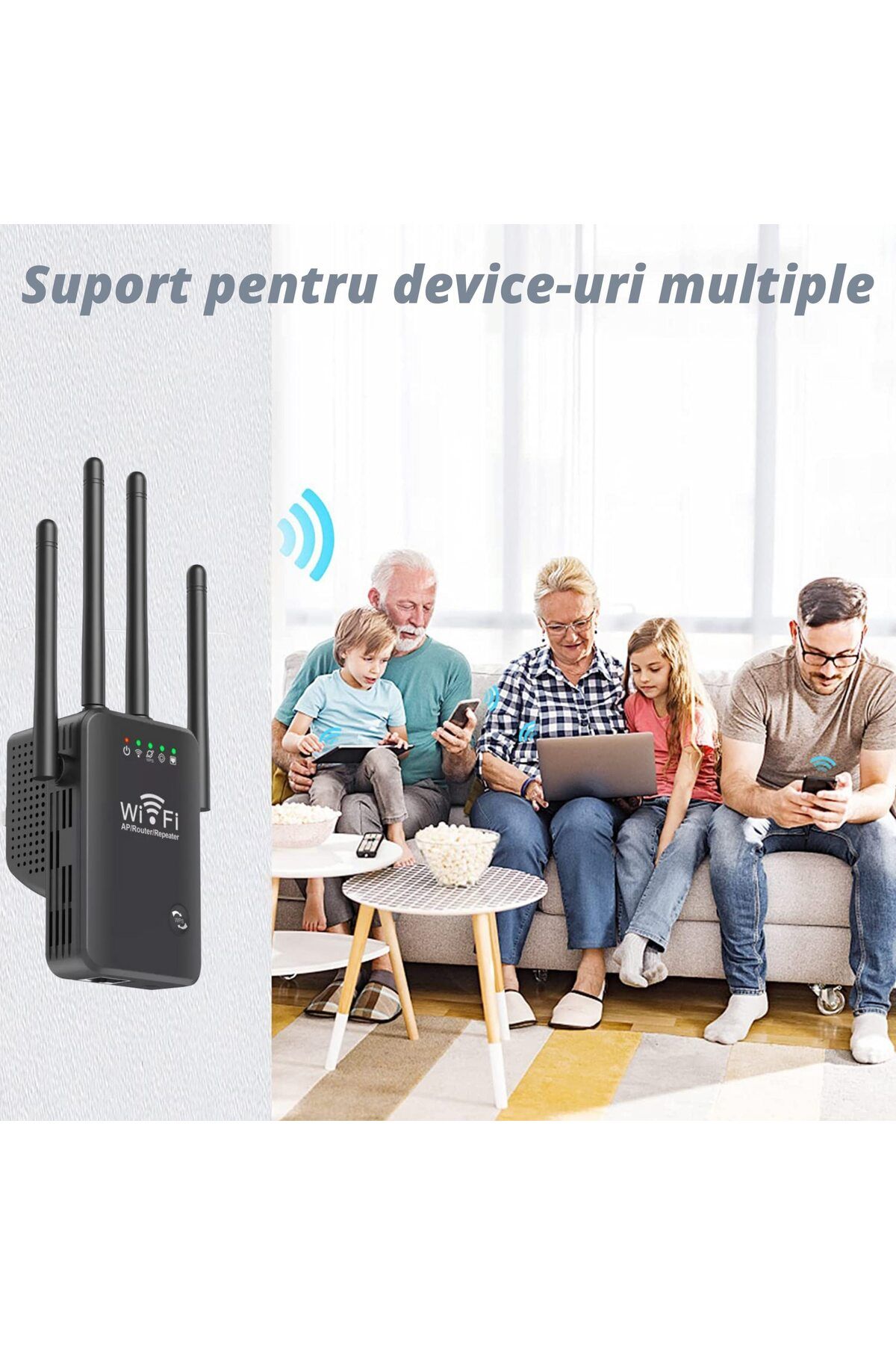 WowStep-Wireless Signal Amplifier, WiFi Range Extender, 2.4 Hz, 300 Mbps, WEP, WPA and WPA2, LAN, Black 4
