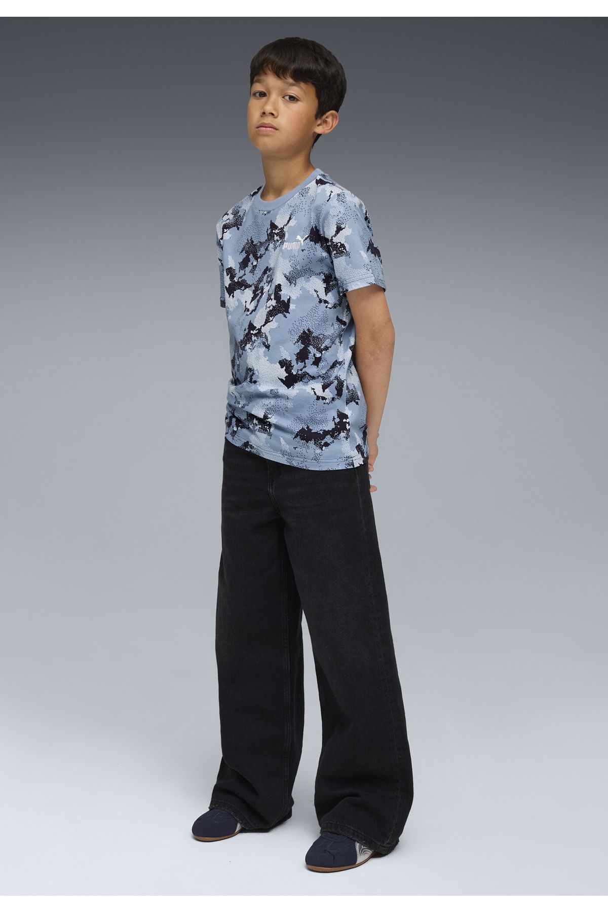Puma-Essentials Camo All-Over Print Tee Youth 5