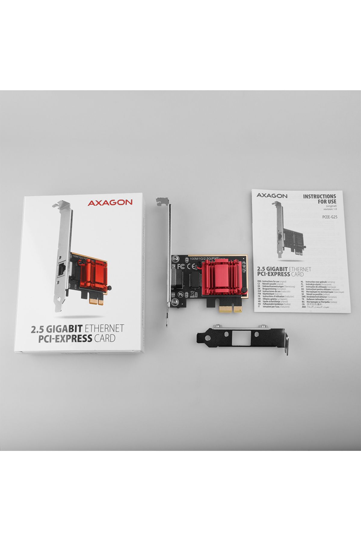 Axagon-PCI-Express network card with 2.5 Gbit/s transmission rate and PXE support | PCEE-G25 5