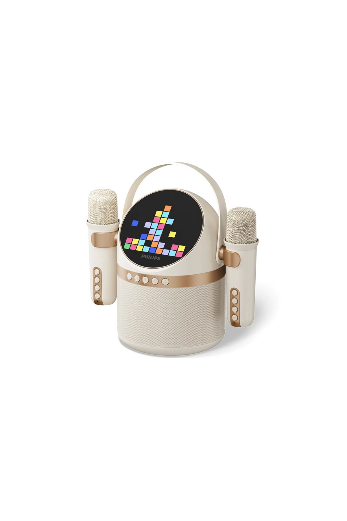 Philips-Wireless speaker with 2 Karoke microphones.5W RMS output power,6 vocal effects 3