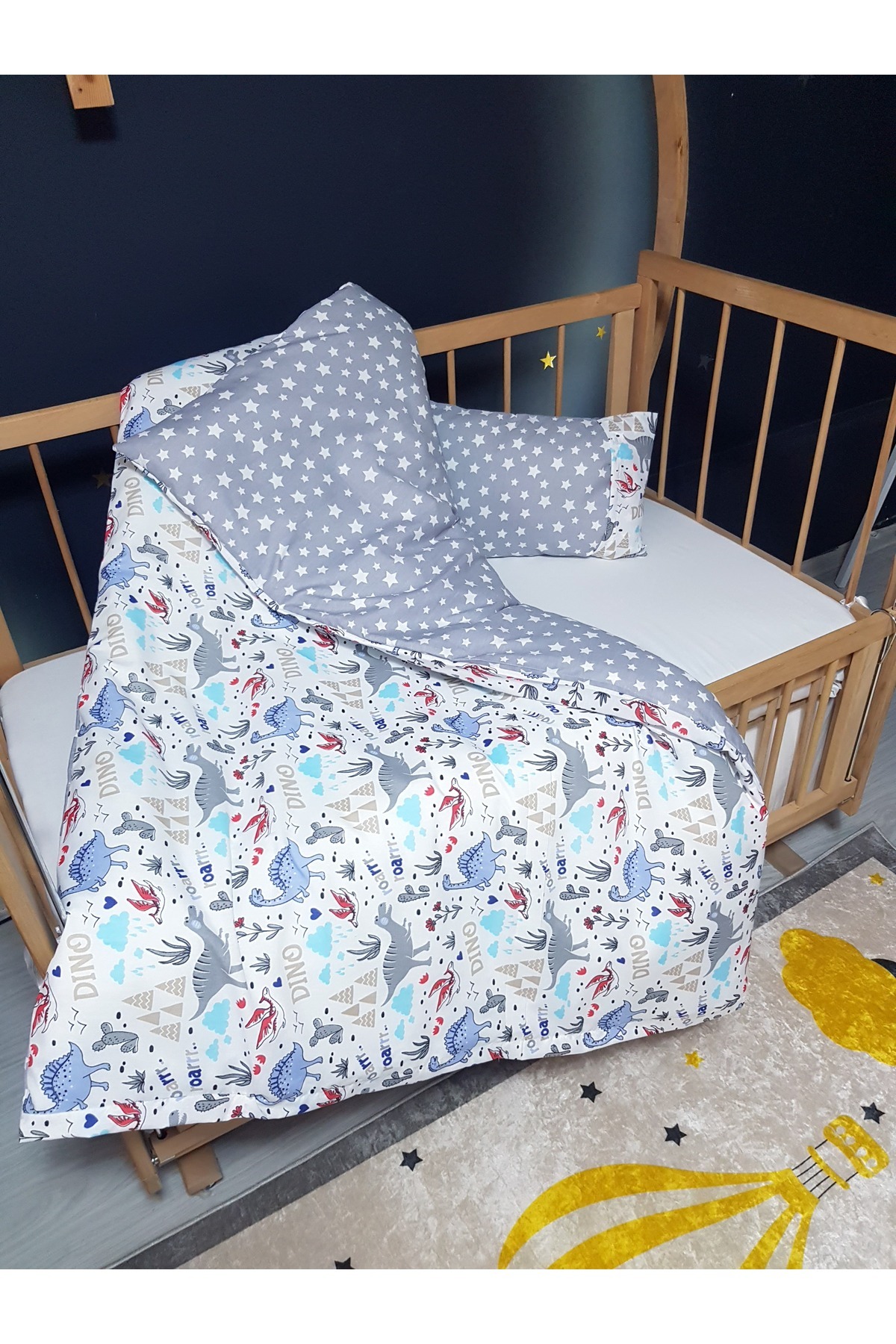 bebek_iklimi Bebek Yatak Örtüsü Tipi 3 Parça Nevresim Seti – Yorgan Kılıfı (95x135 cm), Çarşaf ve Yastık Kılıfı fotoğrafı 4 (önizleme)