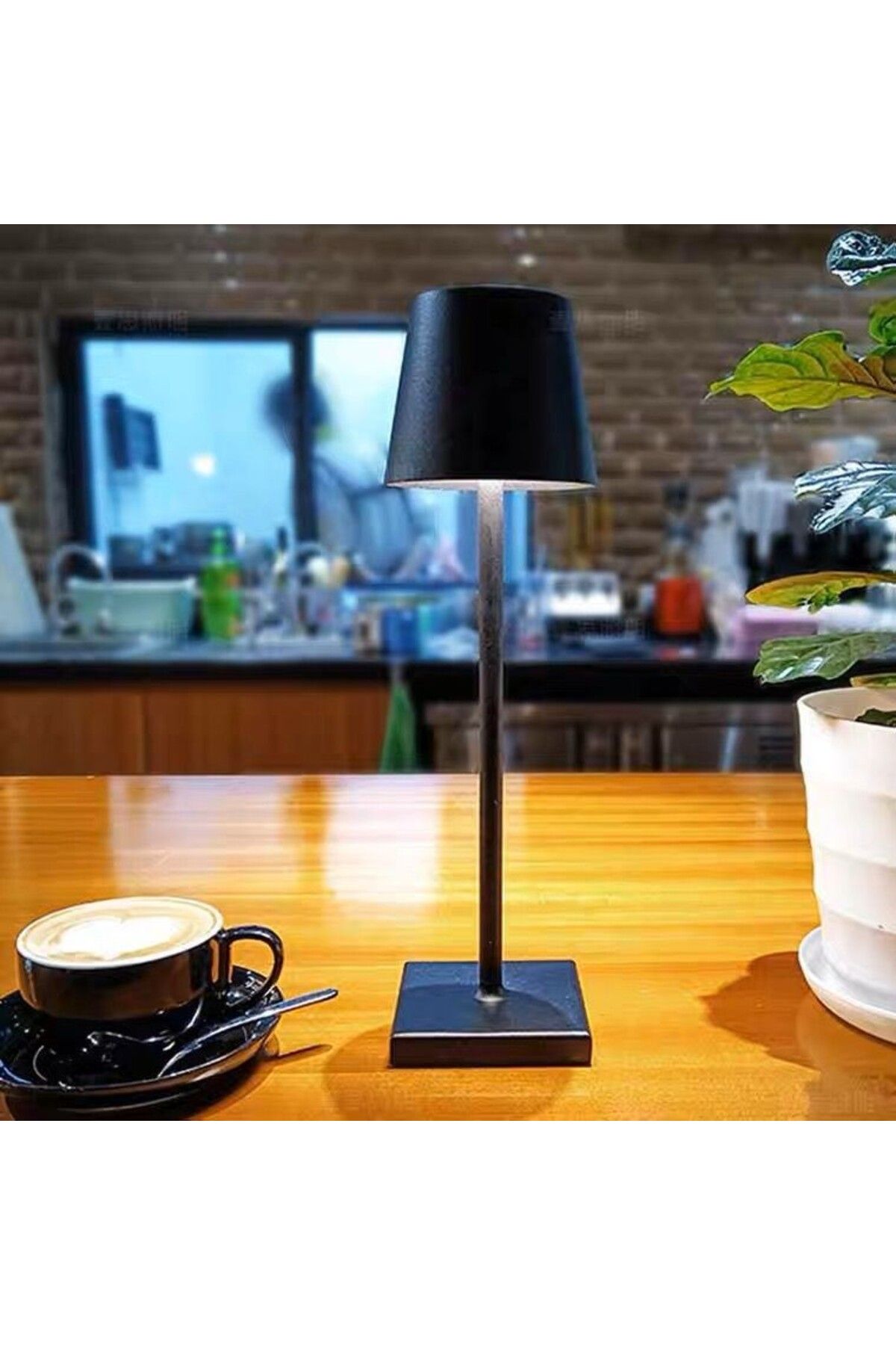 Tescomak-Rechargeable touch LED table lamp with telescopic rod, black 3