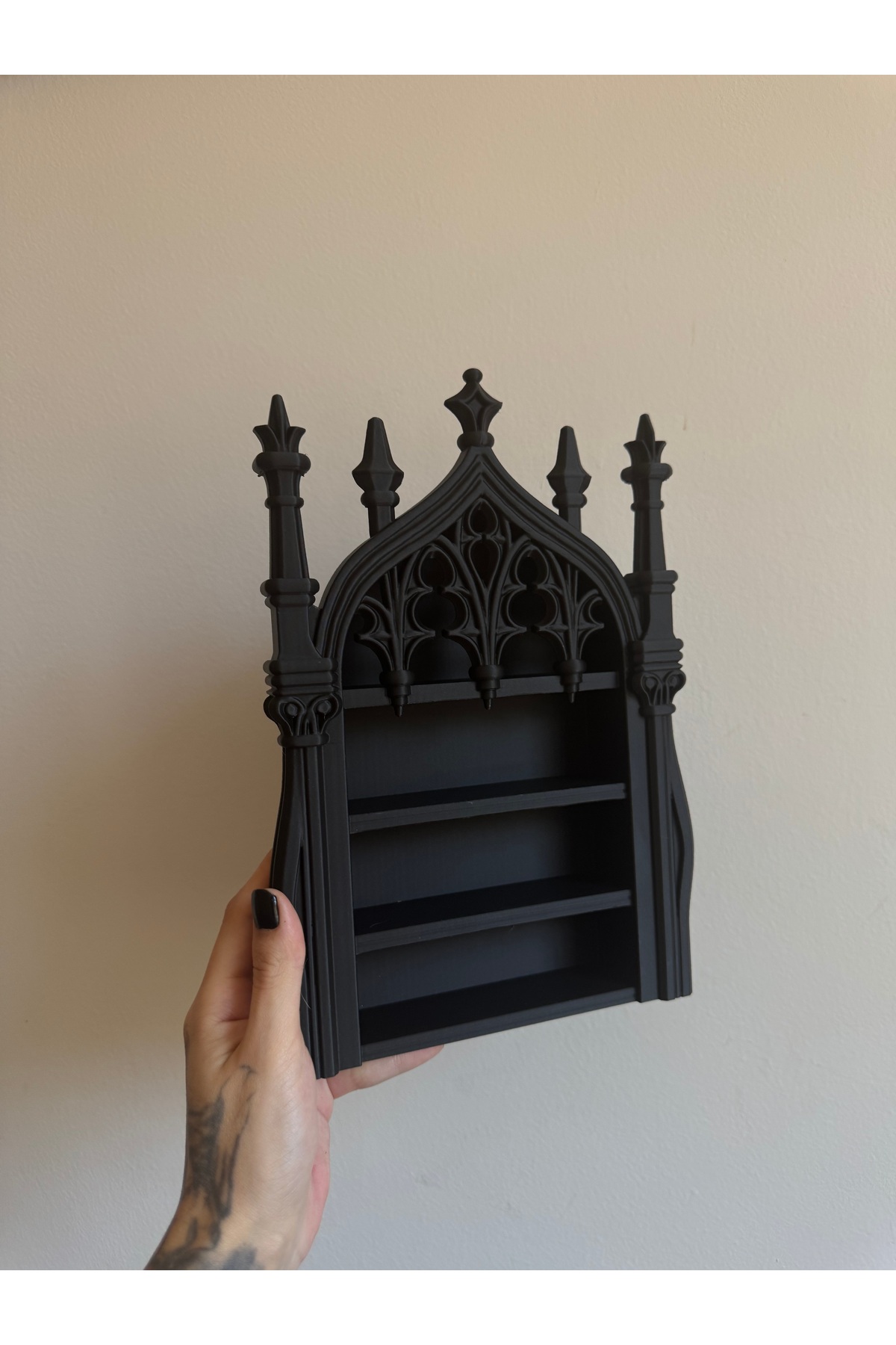 Estante decorativo con temática de catedral gótica | Impresión en color 3D | 23 cm Para decoración oscura y gótica
