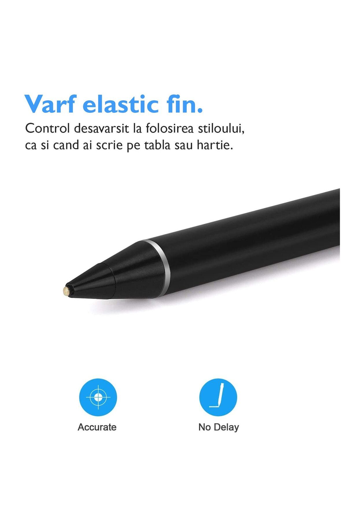 WowStep-Stylus iPad Pen Universal,, Pix Touch Tableta iPad Apple 2010-2022, Android, Windows, Fara Lag, Alb 7