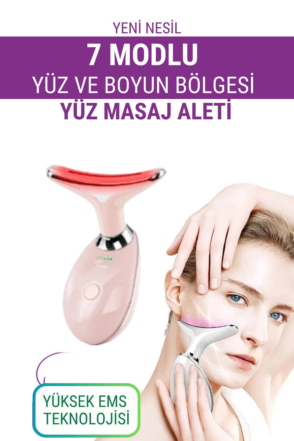 WUNİT Yüz Ve Boyun Ems Güzellik Cihazı 7 Modlu ( Gıdık,sarkma,kırışıklık)
