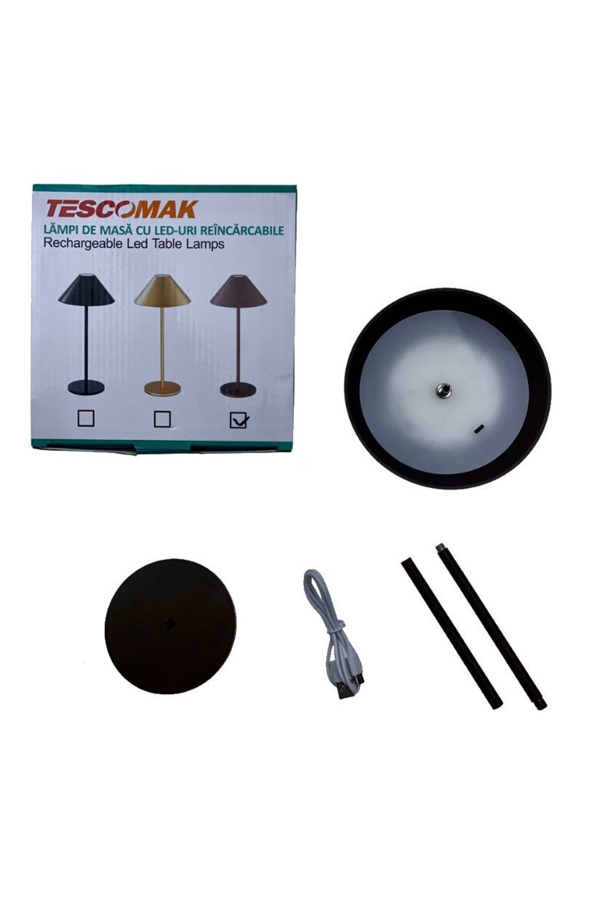 Tescomak-Rechargeable touch led table lamp, 3 brown color temperatures 11